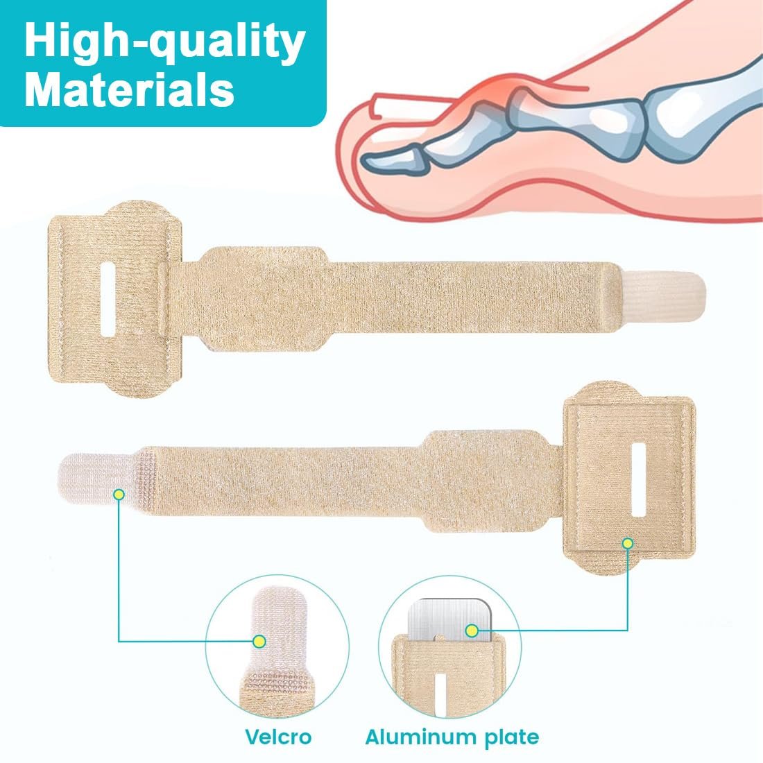 Випрямляч для молоткоподібних пальців TISCH, 2 шт., з металевою пластиною, фото №2