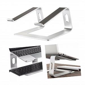 Подставка для ноутбука алюминиевая Operitacx с вентиляцией легкая портативная с нескользящими накладками для стола офиса дома и в дороге - Фото 1