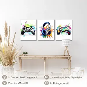 Картини Novart Набір 3 шт. Ігрова консоль Геймер N038735a Білий synthetic.ua - Фото 1