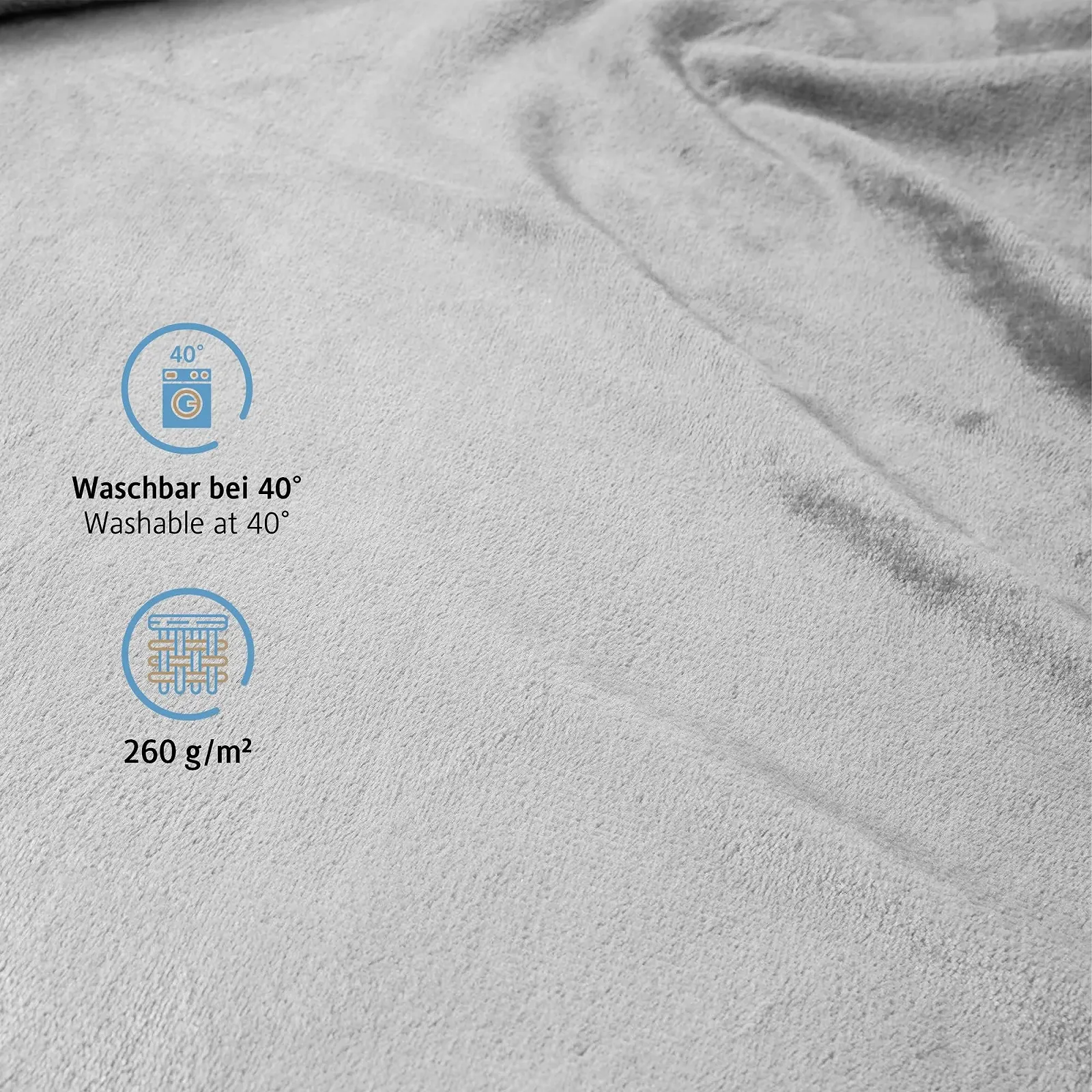 Одеяло Komfortec Мягкое Пушистое, Флисовое одеяло, сертификат Oeko-Tex, Супермягкое, 150 x 200 см, 260 г/м

, Серебристо-серое, фото №3