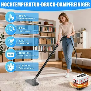 Ручний пароочисник 2500 Вт 1800 мл з 19 аксесуарами ціна на synthetic.ua - Фото 1 Ручний пароочисник 2500 Вт 1800 мл з 19 аксесуарами synthetic.ua - Фото 1