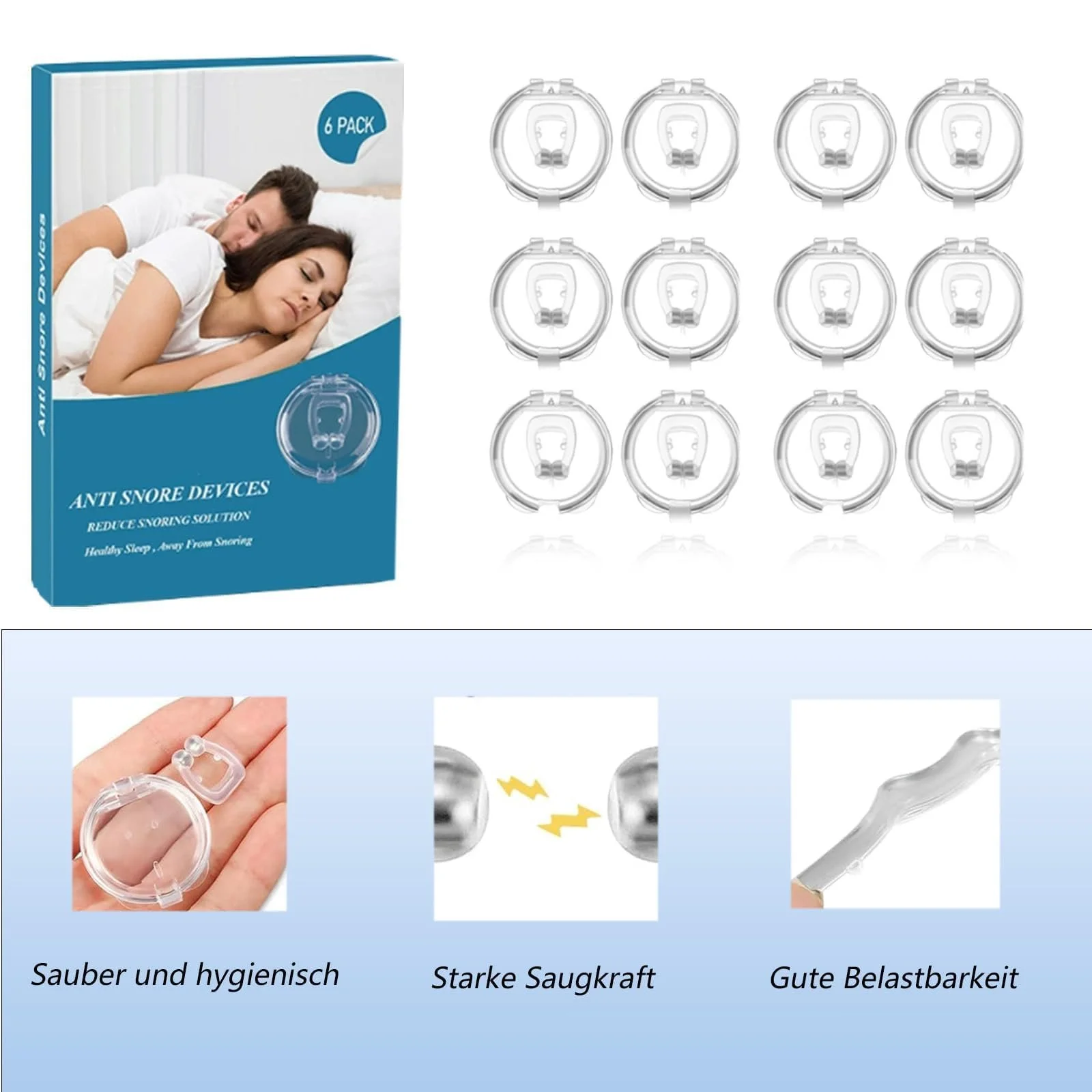 Розпірка проти хропіння 12 шт. Роздільник для носа пристрій проти хропіння з розширювачем для носа, покращує дихання та якість сну, фото №3