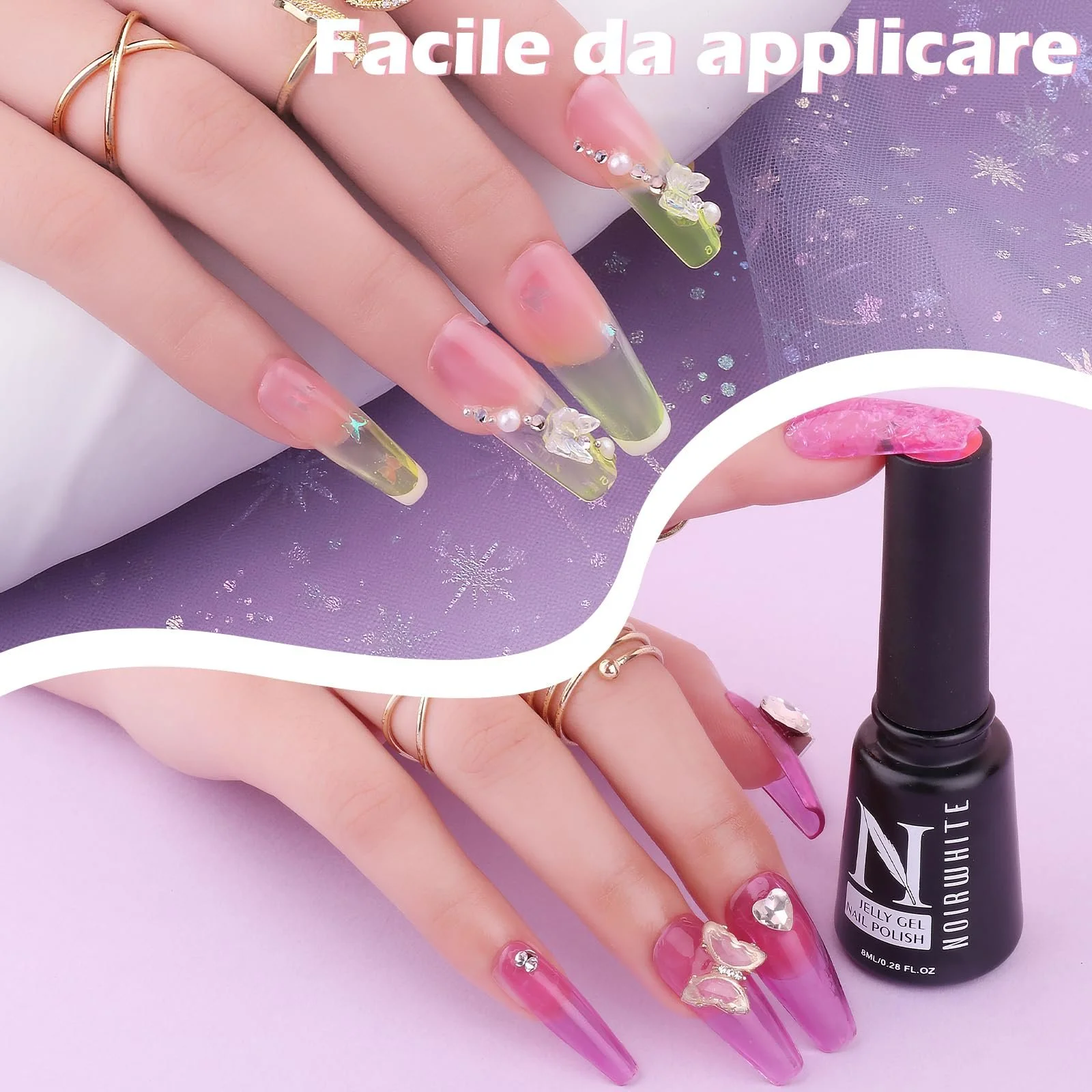 Гель-лак Jelly Clara Colors, 20 кольорів, набір неонових гель-лаків Jelly, фото №5