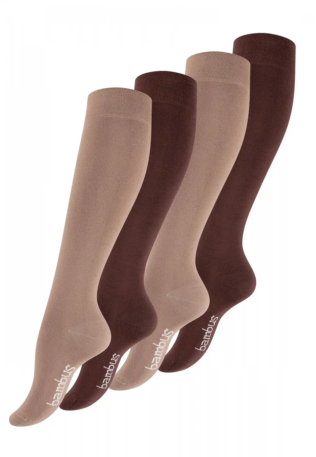 Женские гольфы Vincent Creation Бамбук 4 пары Черный, Темно-синий, Бежевый/Коричневый, фото №1