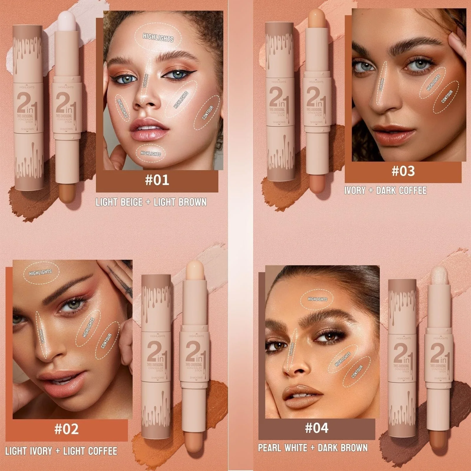 Консилер-стік Neuer Professional Make-up Wonder Stift 2 кольори, 04#, фото №3