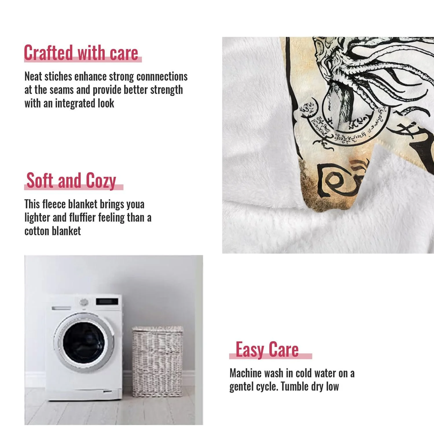 Одеяло YISUMEI Cthulhu 150 x 200 см Мягкое Фланелевое Мягкое Флисовое Одеяло The Rituals of Cthulhu, фото №5