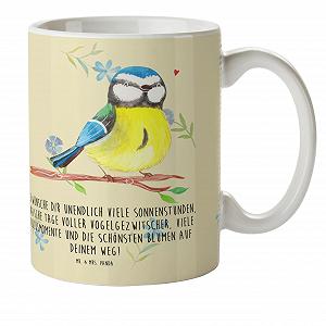 Дитяча кружка Mr. & Mrs. Panda Птах Синиця Блакитний - Фото 1