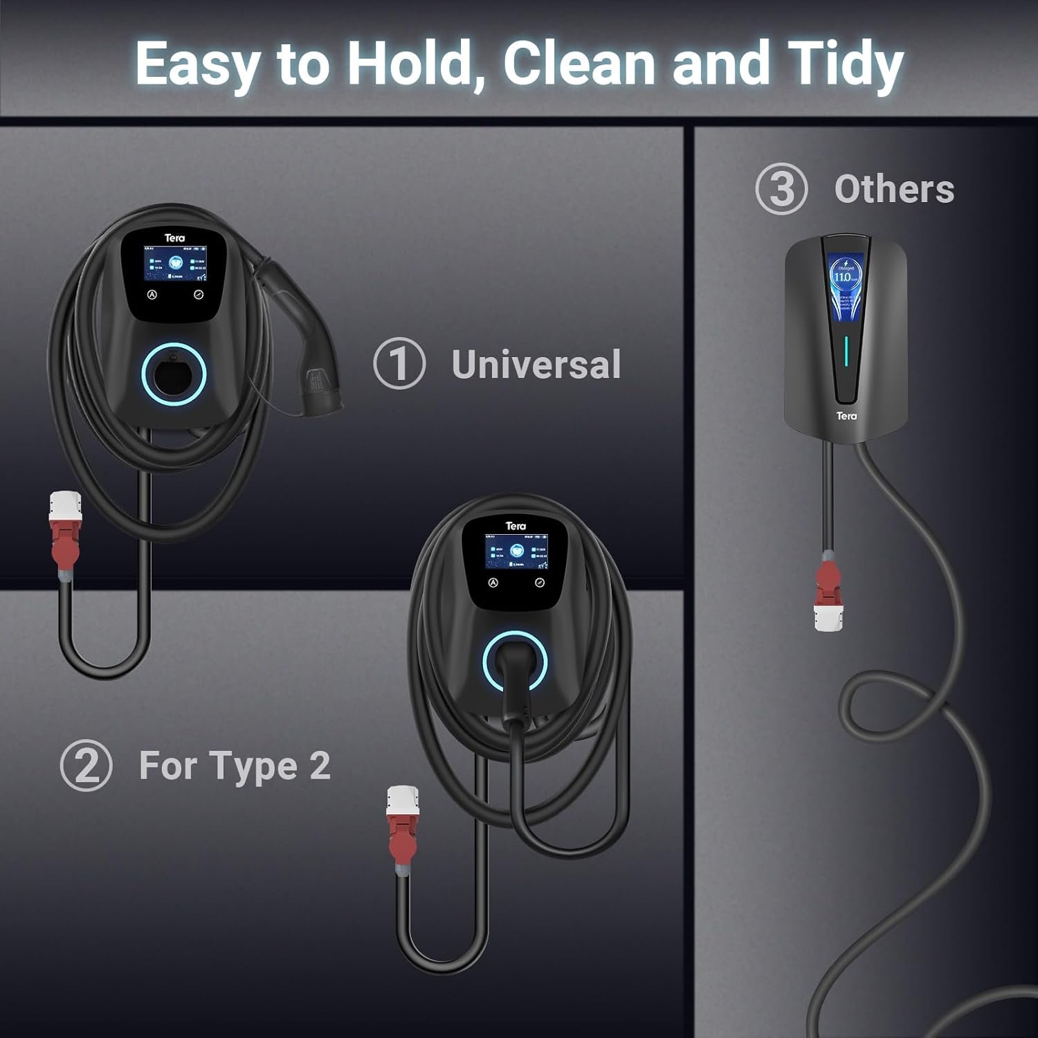 Зарядний пристрій для автомобіля Tera EV W01 / 400В / 32A / IP66 / Чорний, фото №5