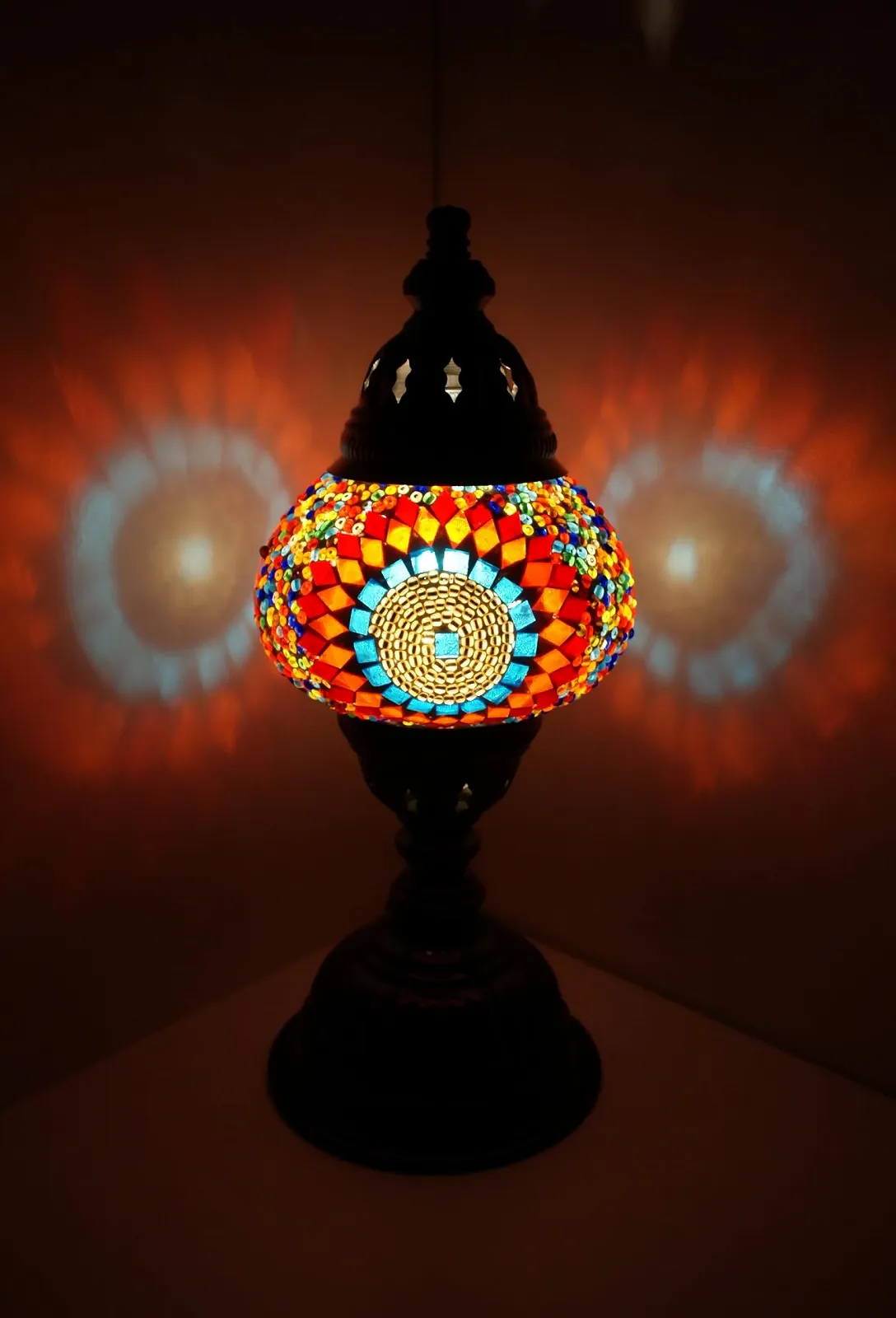 Настільна лампа Samarkand Lights M Мозаїчна Східна Різнокольорове коло, фото №1