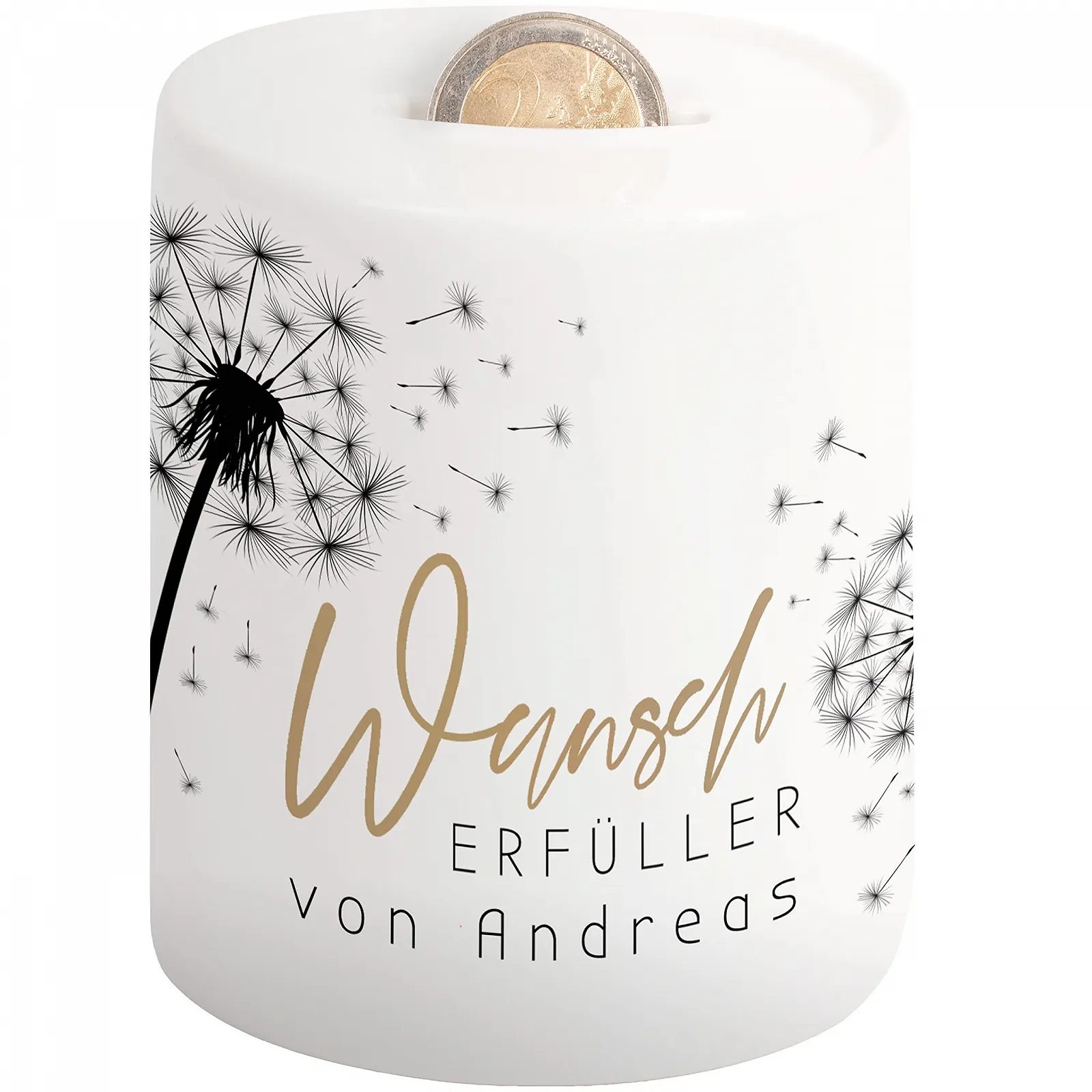 Скарбничка Wish Filler Наповнювач бажань керамічна з кульбабою, фото №1