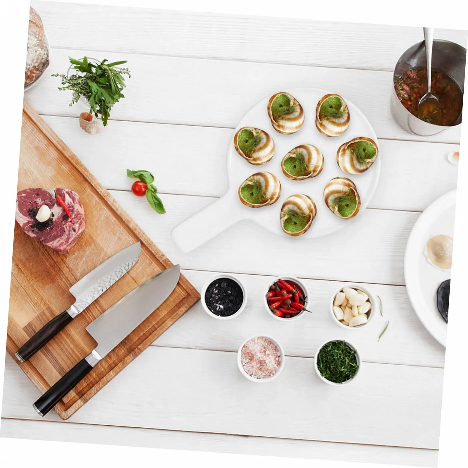 Форма для запекания улиток BESTYASH Керамическая С эргономичной ручкой Белая, фото №5 Форма для запекания улиток BESTYASH Керамическая С эргономичной ручкой Белая, фото №5