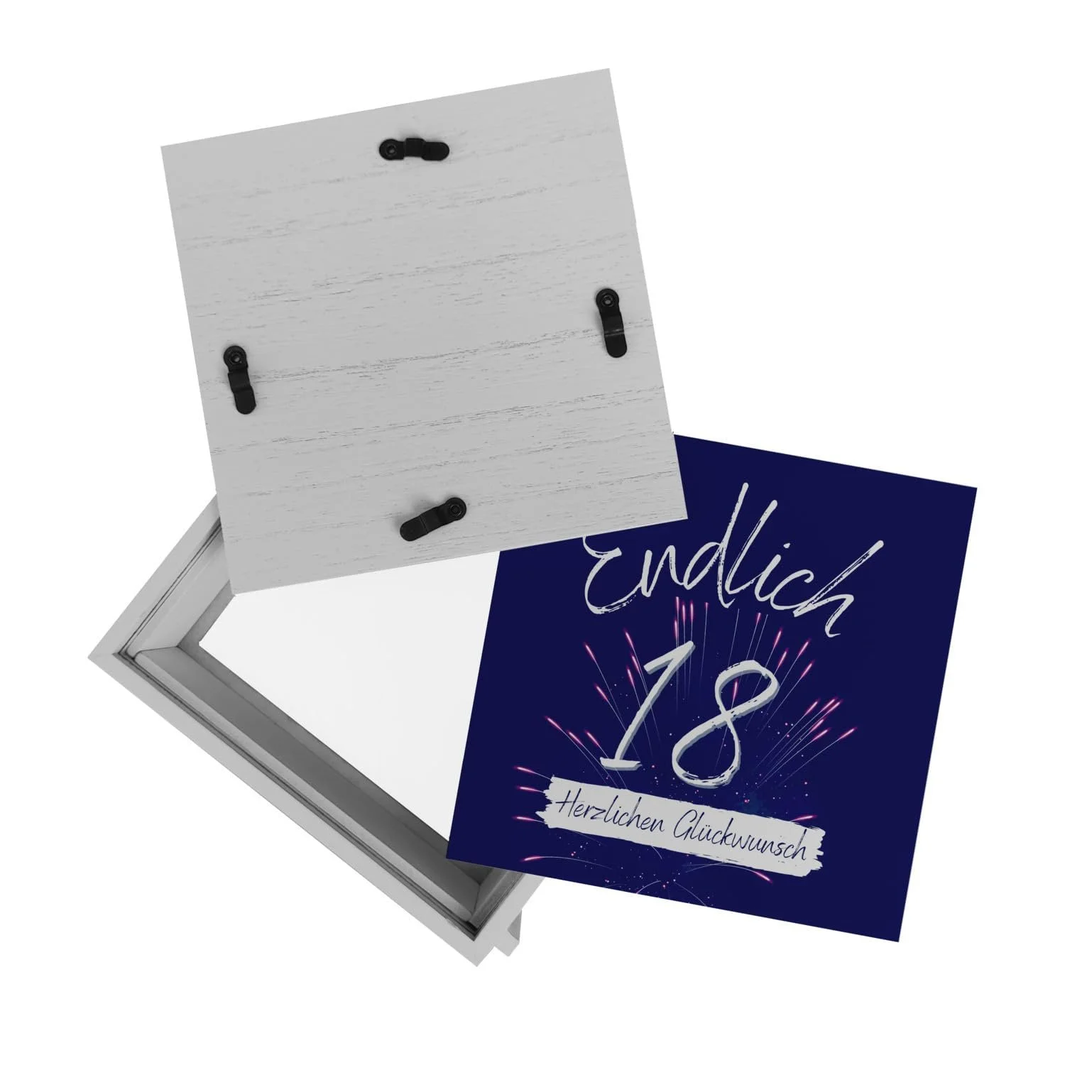 Скарбничка-рамка Endlich 18 "Herzlichen Glückwunsch" дерев'яна, фото №8