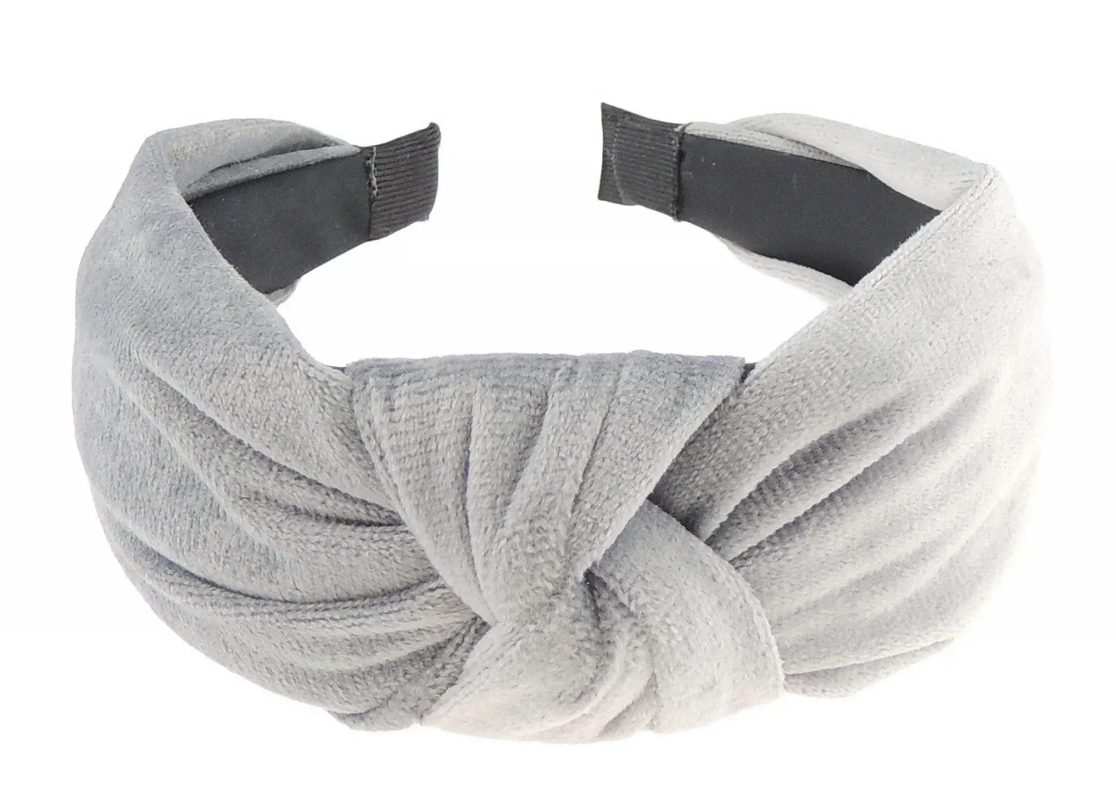 Обруч на голову Оксамитовий Сірий Широкий Вузол Glamour Girlz Зимовий, фото №1