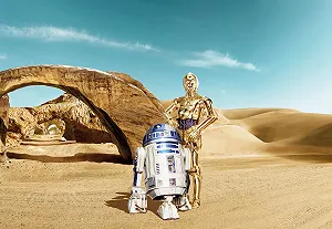 Фотошпалери Komar 8-484 Star Wars Lost Droids R2-D2 C-3Po Вінілові Різнокольорові 8 шт. synthetic.ua - Фото 1