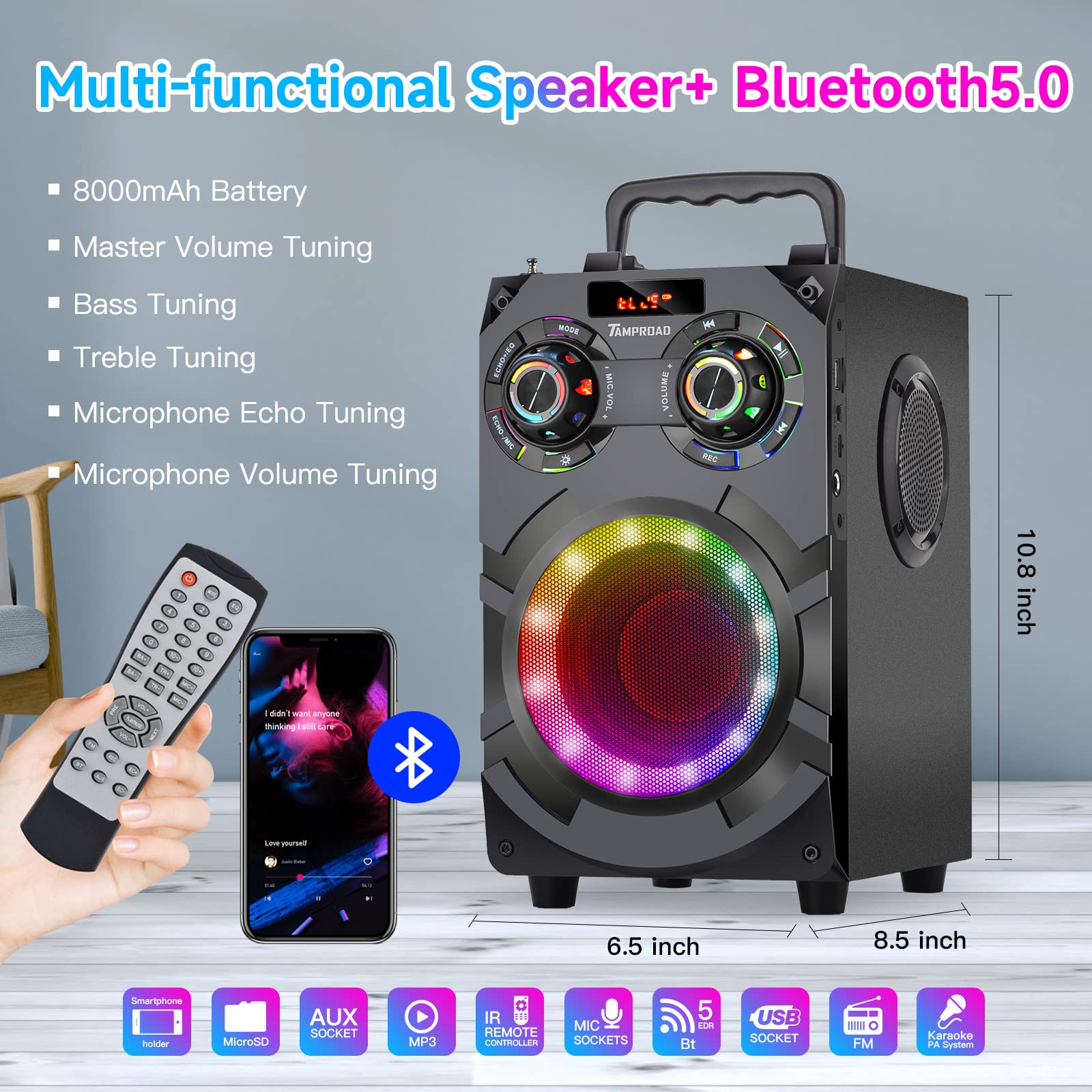 Колонка TAMPROAD A33 Bluetooth 60 Вт, фото №3