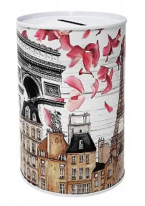 Скарбничка бляшана CUCUBA Париж Ейфелева вежа Нотр-Дам Тріумфальна арка 13 x 8 см - Фото 1