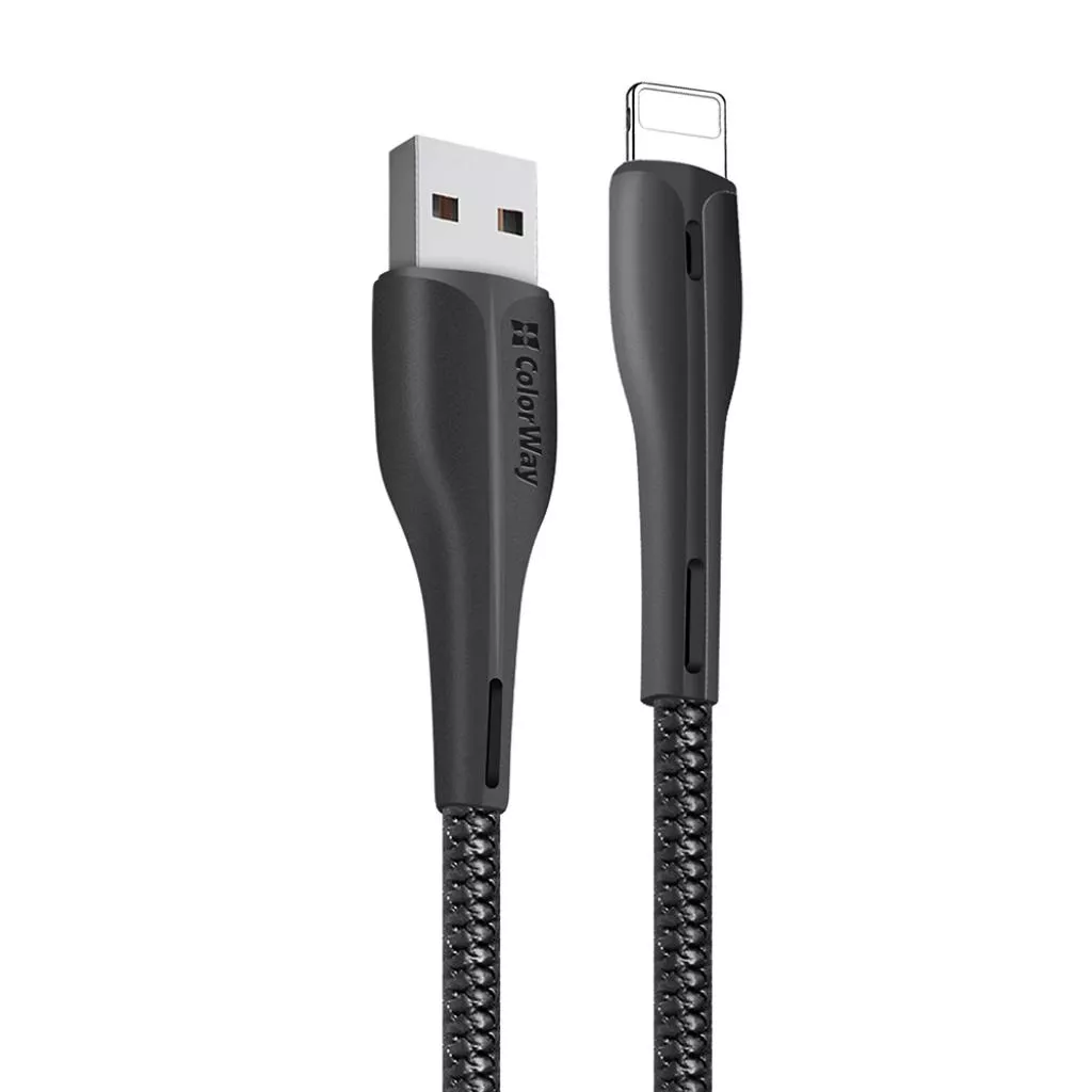 Дата кабель ColorWay USB 2.0 AM to Lightning 1.0m led black (CW-CBUL034-BK), фото №7