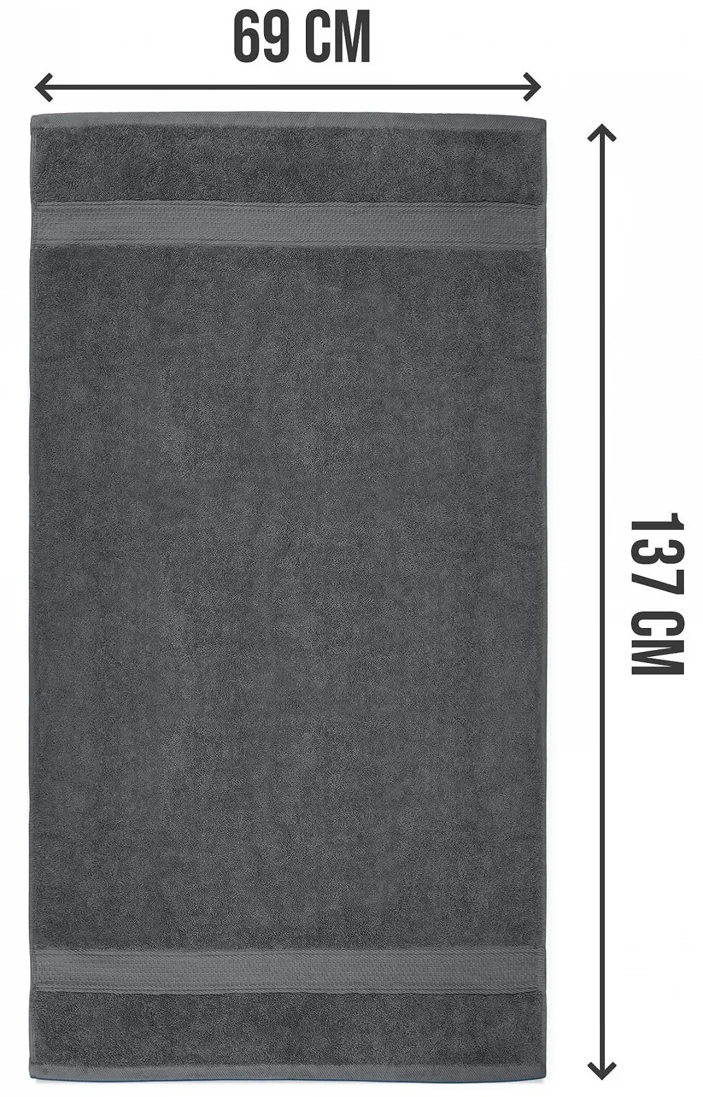 Набір рушників Utopia Towels Premium 69 x 137 см 100% бавовна Ring-Spun 4 шт. Grey, фото №1