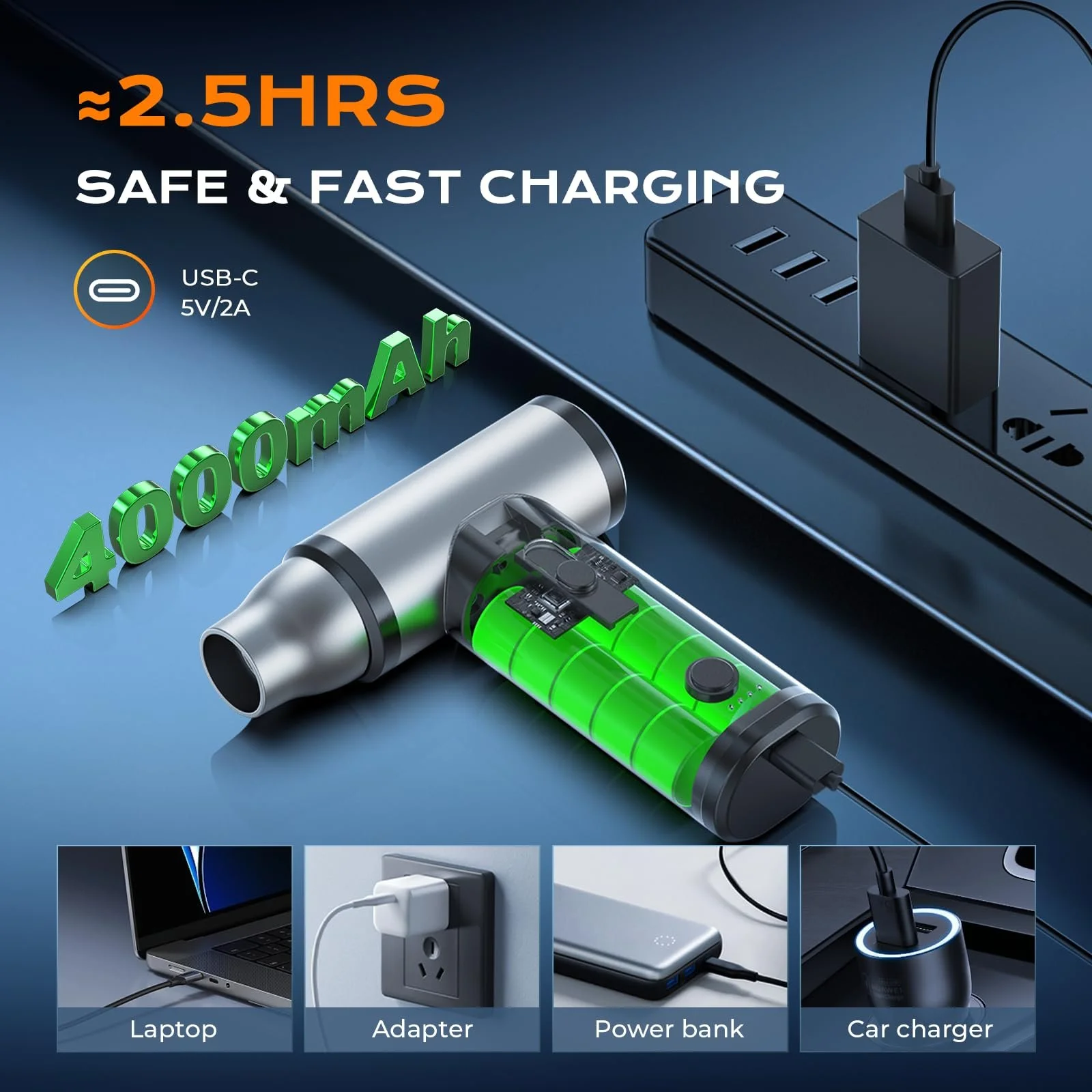 Електрична повітродувка Eicnr Безщіткова 110,000 RPM Плавне регулювання швидкості, фото №3 Електрична повітродувка Eicnr Безщіткова 110,000 RPM Плавне регулювання швидкості, фото №3