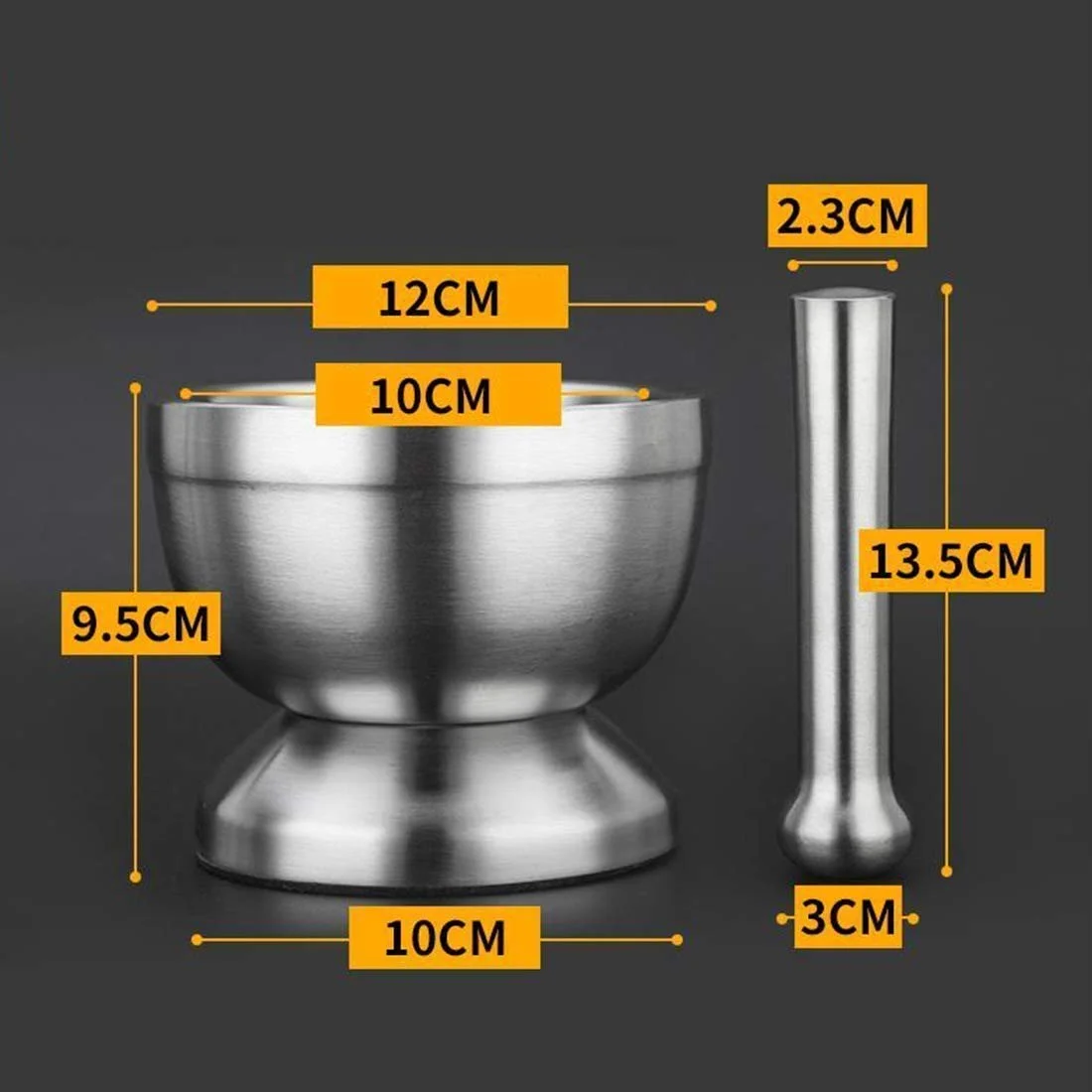 Ступка з товкачиком Набір з нержавіючої сталі, фото №2