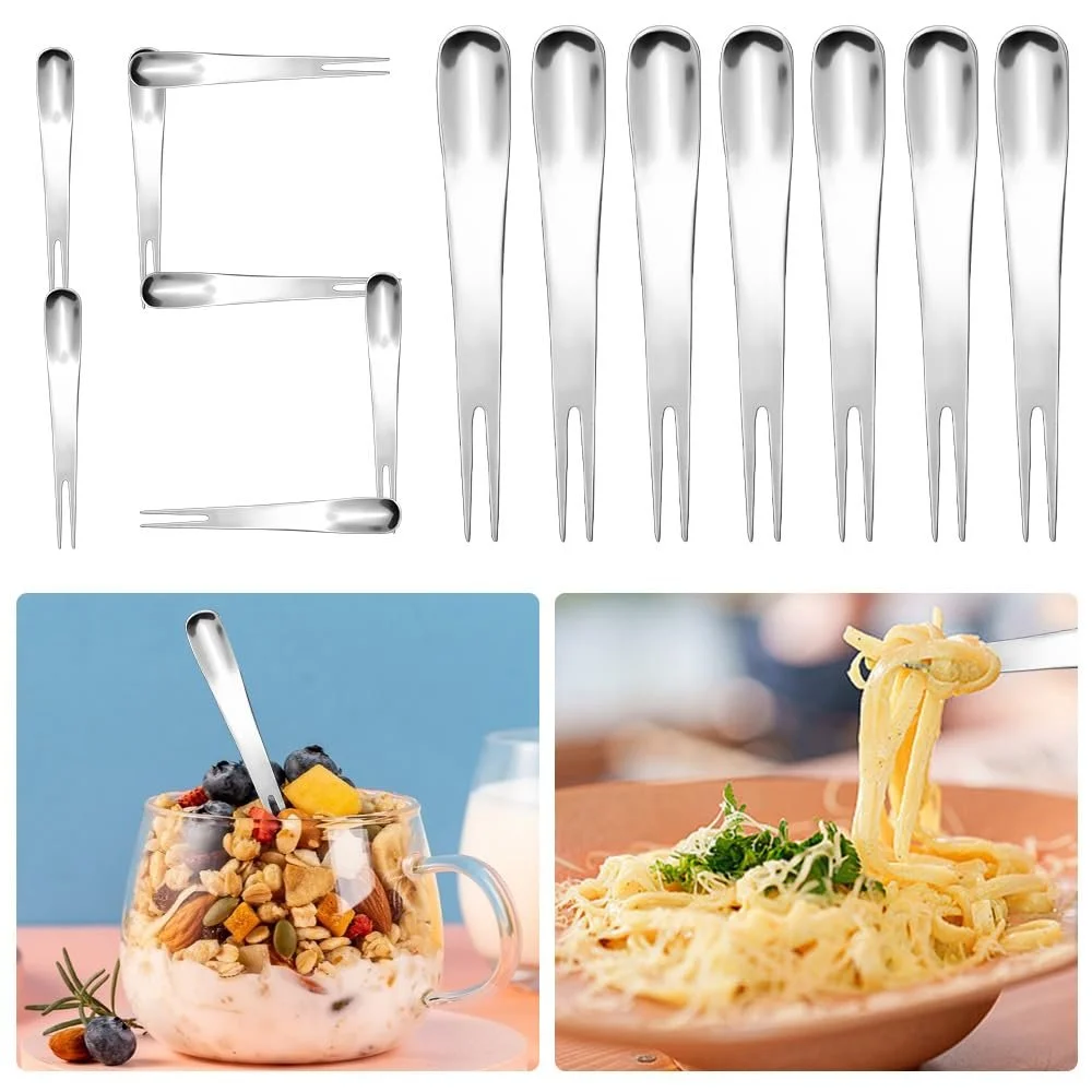 Ложка-вилка 2-в-1 12 см Нержавеющая сталь, фото №8