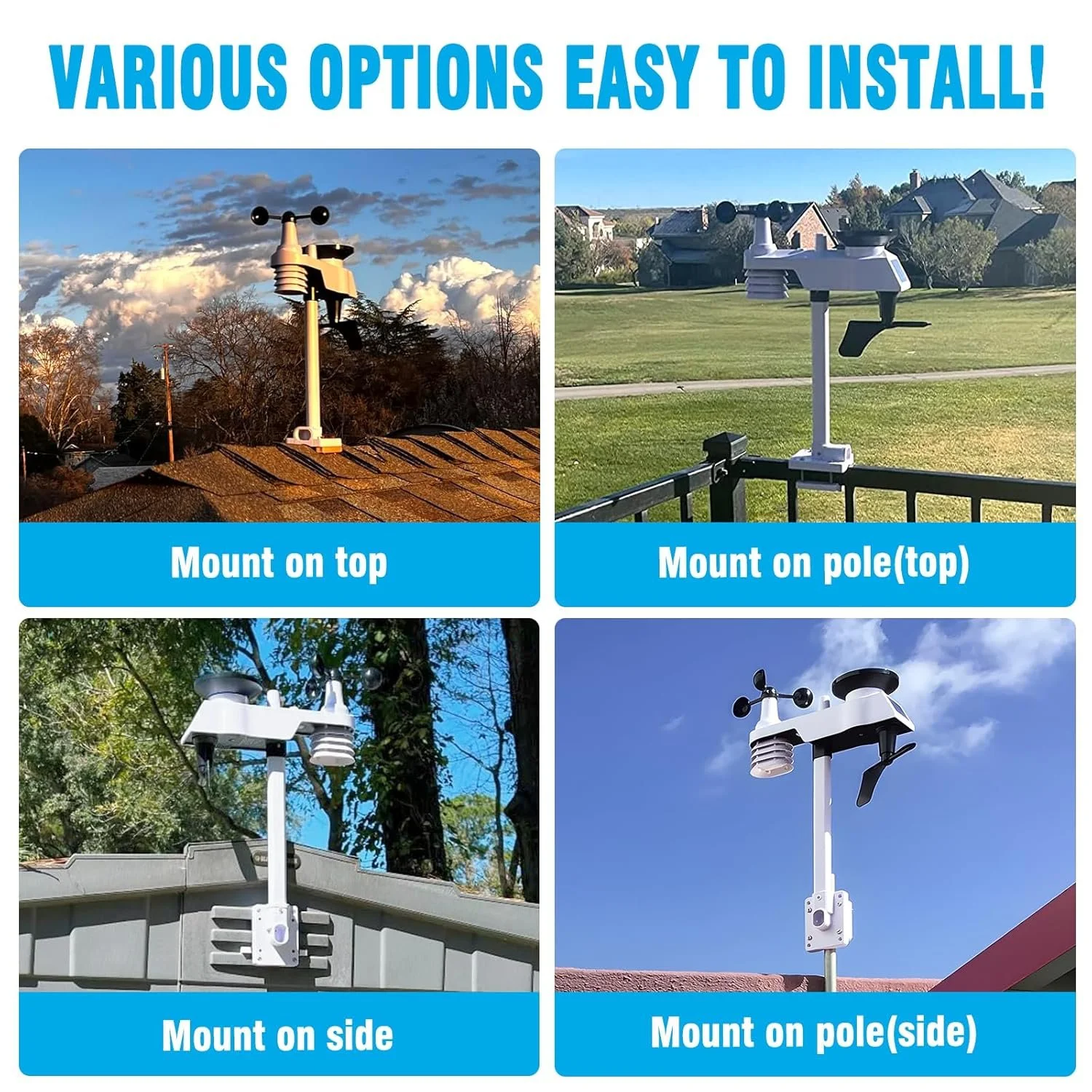 Метеостанция Sainlogic FT-0310 WiFi Black/White, фото №6