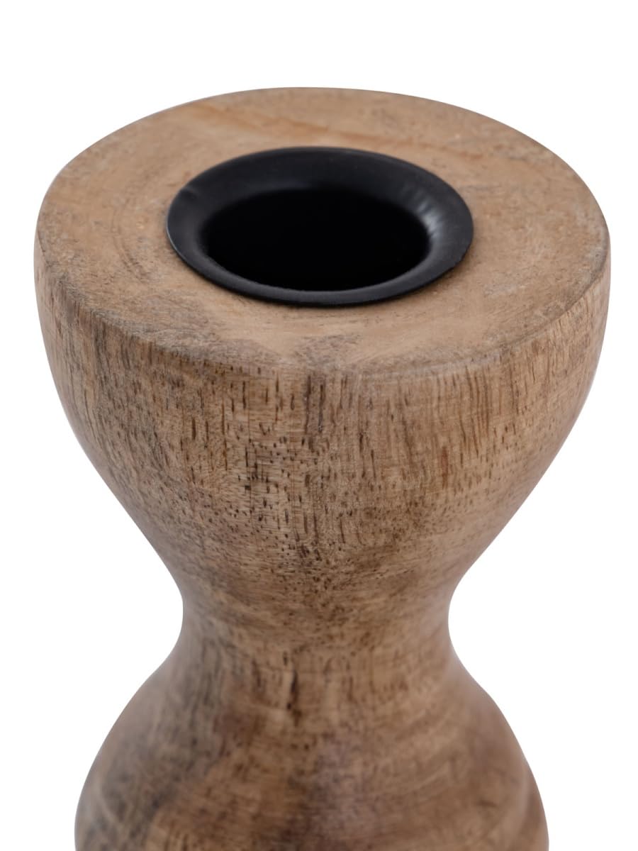 Набор Подсвечник Набор H20/13 x 6 см Круглое Дерево манго, фото №4