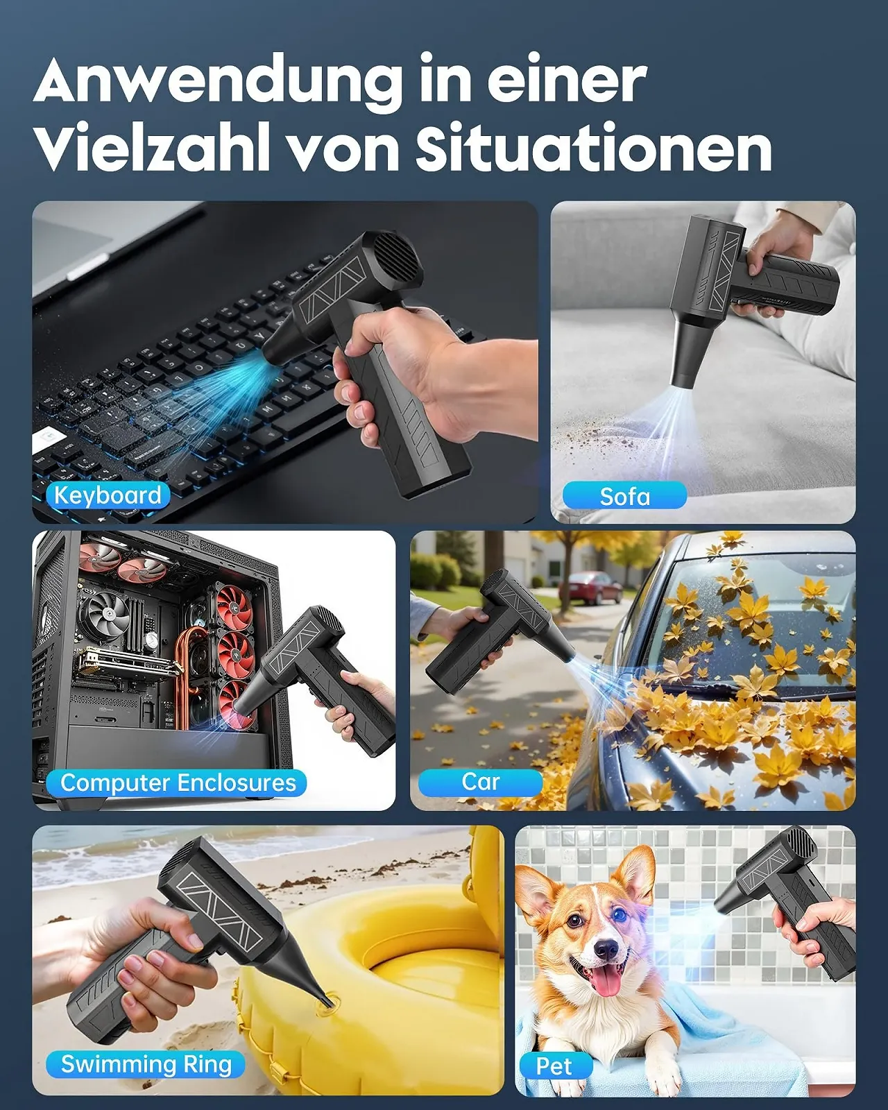 Электрическая воздуходувка FLOWood 180000 об/мин 3 скорости 10000 мАч С набором для чистки ПК, фото №7