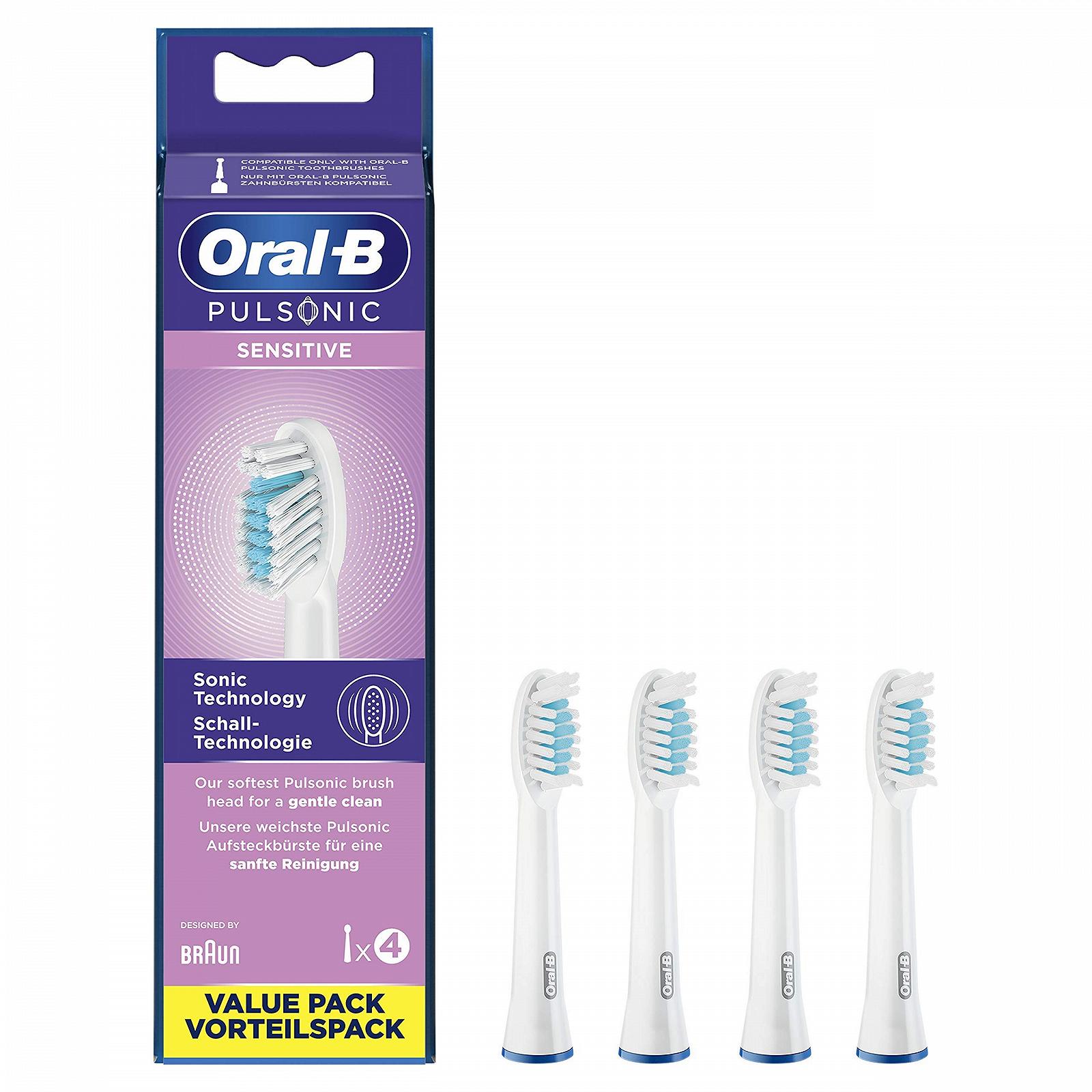 Зубна щітка електрична звукова Oral-B Pulsonic Slim Clean 2000, чорна та змінні насадки для зубної щітки Pulsonic Sensitive, 4 шт, насадка для зубної щітки Oral-B Sonic, фото №5