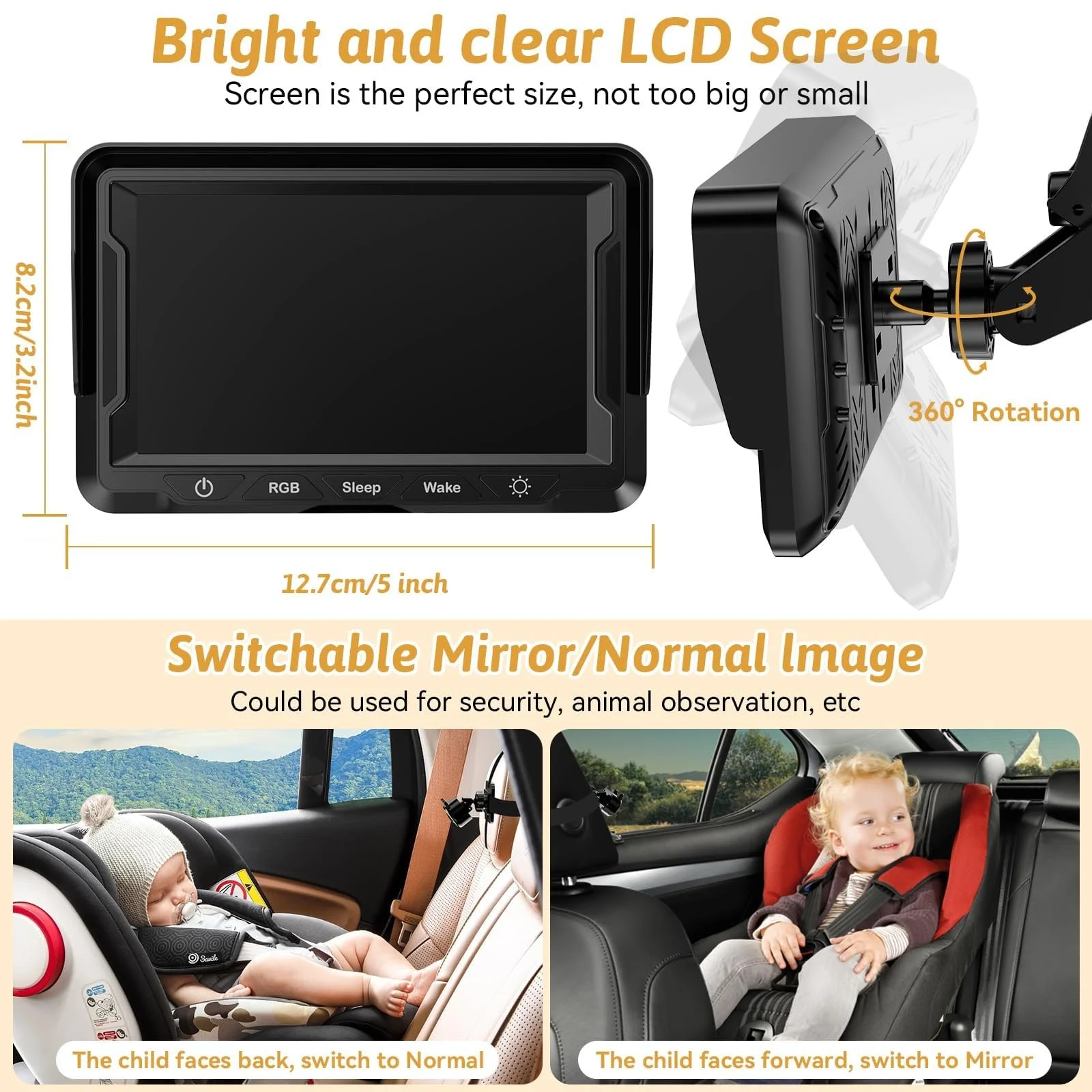 Автомобільна відеоняня камера 1080P 150° Night Vision 4.3 Inch LCD Display Black, фото №7 Автомобільна відеоняня камера 1080P 150° Night Vision 4.3 Inch LCD Display Black, фото №7