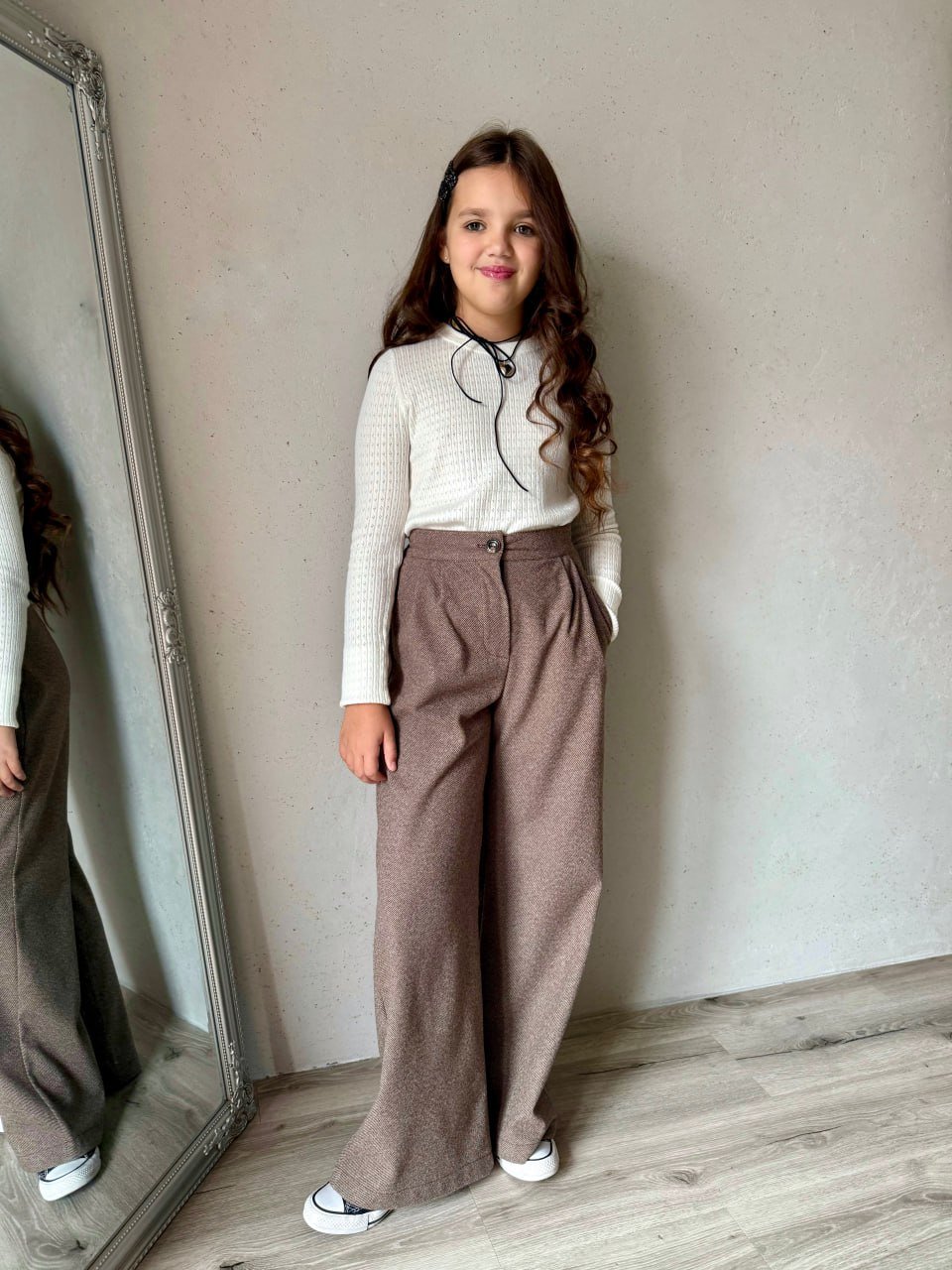 Стильные теплые брюки трикотаж камила (теплая) от 128 до 164 см, фото №8