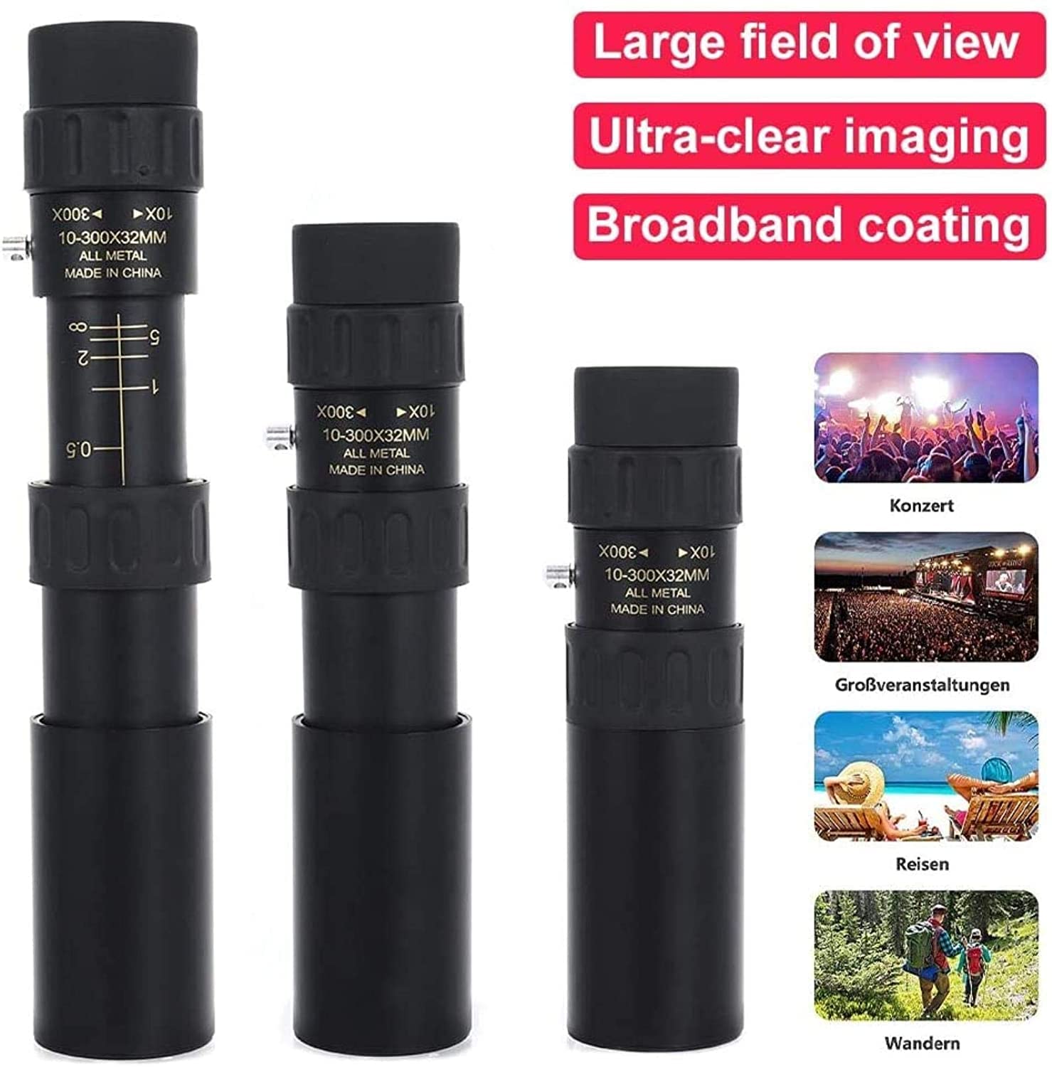 Монокуляр QHYTL Телескоп 4K 10-300X 40 мм Зум Портативный Легкий для Кемпинга, фото №6