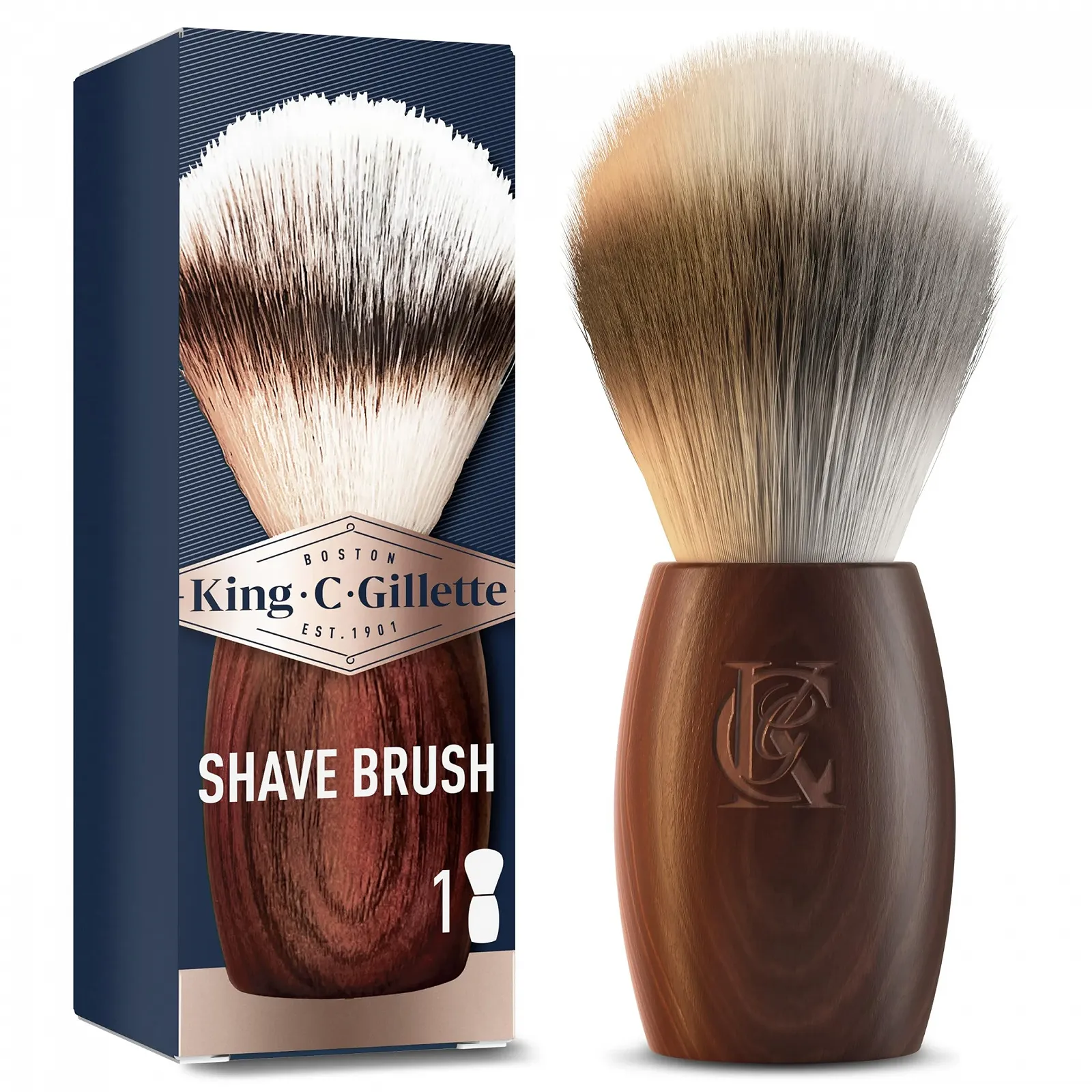Помазок для бритья King C. Gillette Beard Care с мягкой щетиной и деревянной ручкой, фото №1 Помазок для бритья King C. Gillette Beard Care с мягкой щетиной и деревянной ручкой, фото №1