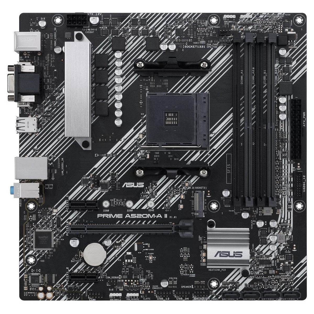 Материнcька плата ASUS PRIME A520M-A II/CSM sAM4 A520 4xDDR4 HDMI-VGA-DP mATX, фото №1