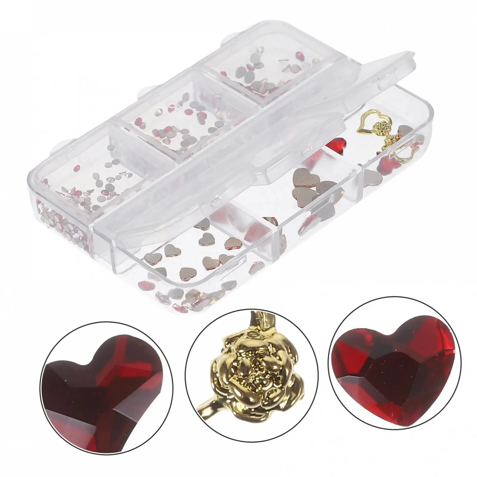 Стразы для ногтей Сердце Стразы 3D Украшения для ногтей Набор страз для ногтей Подвеска для ногтей в больших количествах Лунный свет Хрустальные бриллиантовые украшения, фото №9
