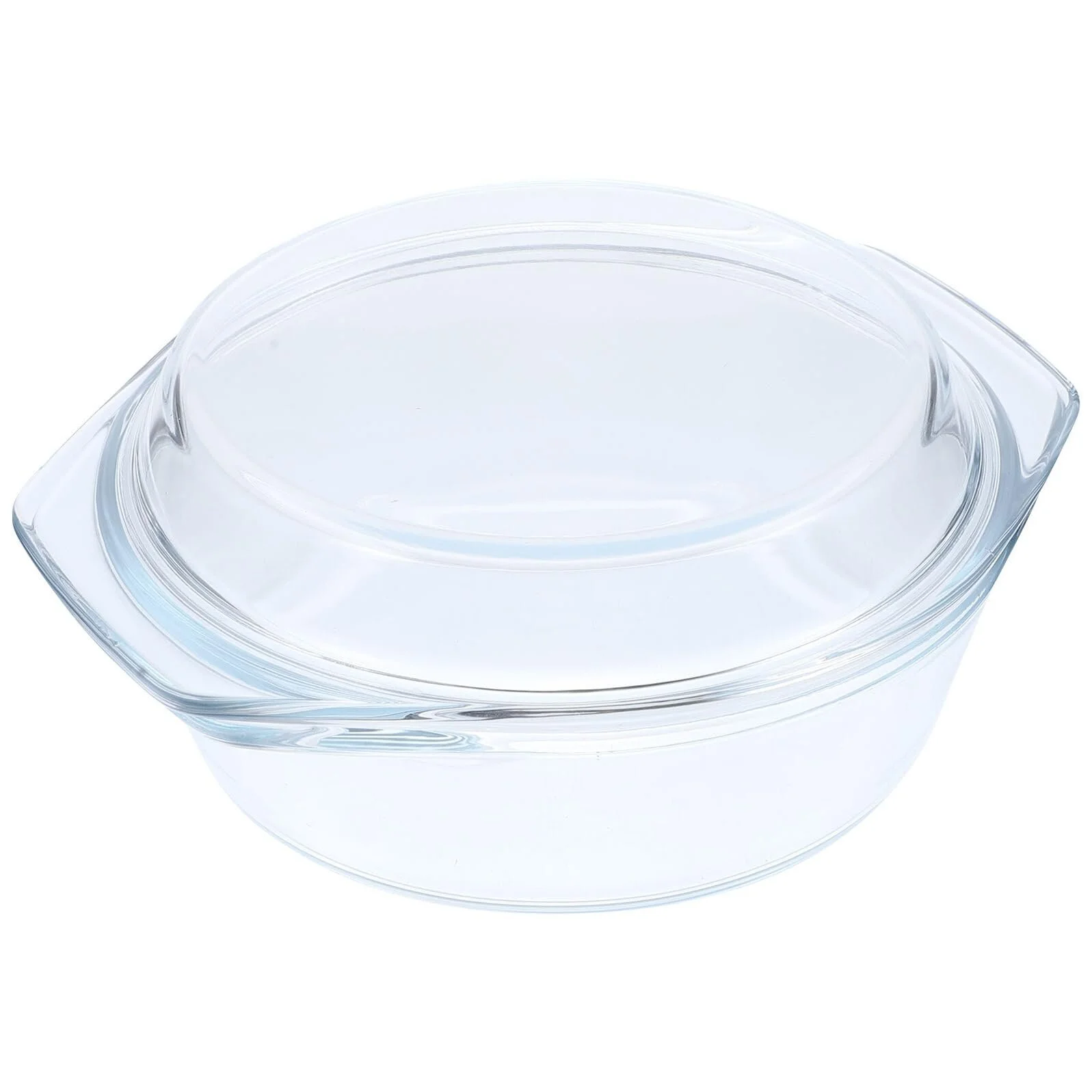 Форма для запікання скляна з кришкою прозора штабельована, фото №1