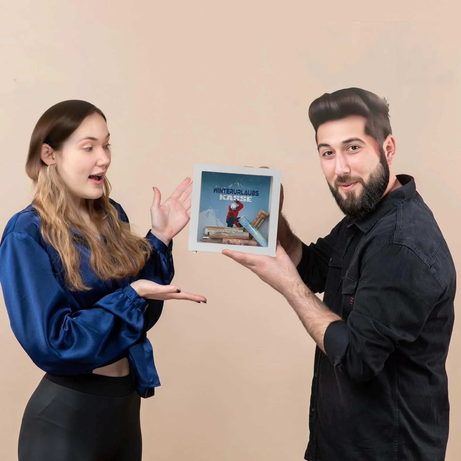 Скарбничка-рамка Дерев’яна Зимова відпустка Сноубордист, фото №7