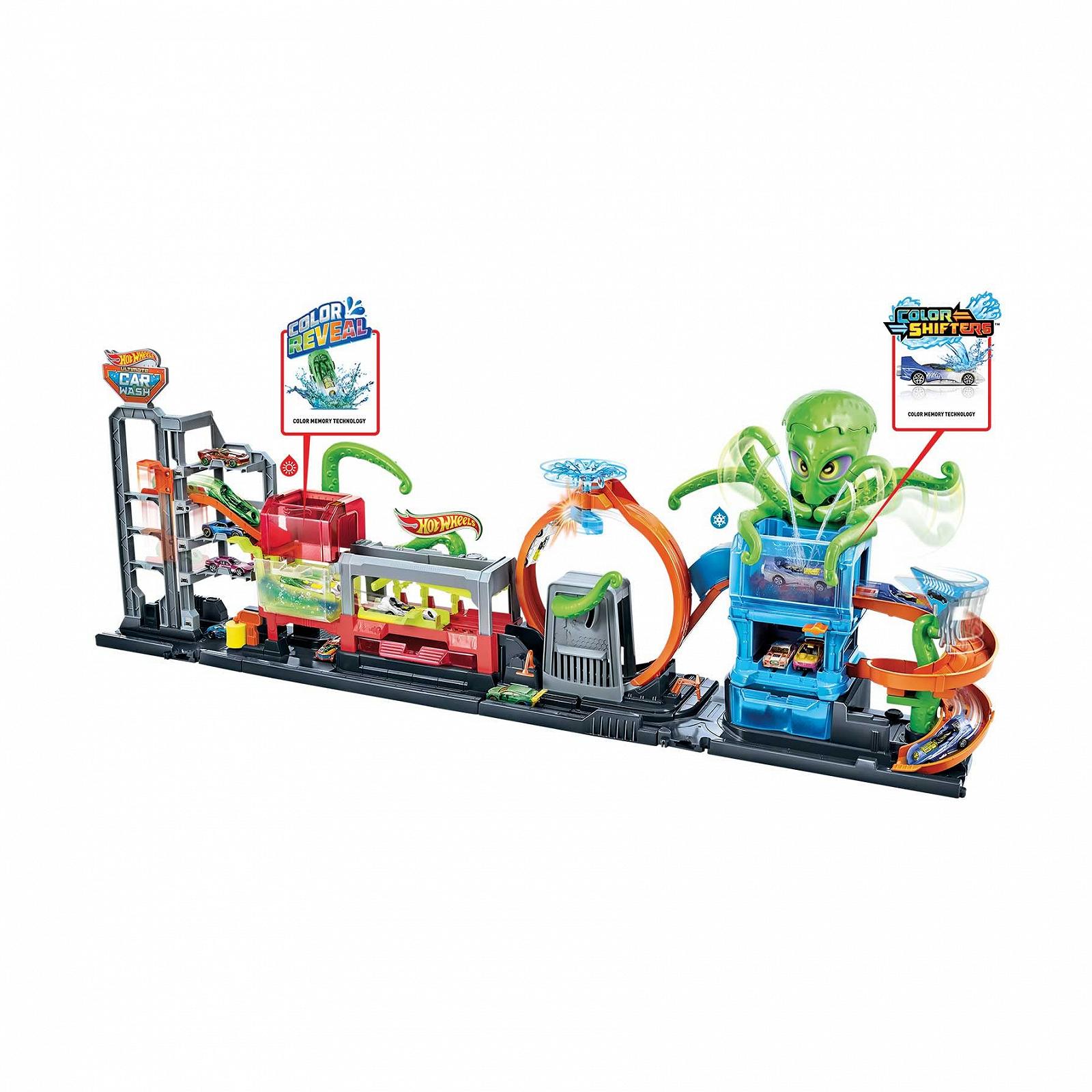 Автотрек Hot Wheels City HBY96 Ultimate Car Wash з резервуарами для води та автомобілем зі зміною кольору, фото №4