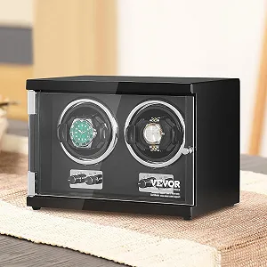 Двойная автоматическая шкатулка для подзавода часов VEVOR 10L1201B Black synthetic.ua - Фото 1