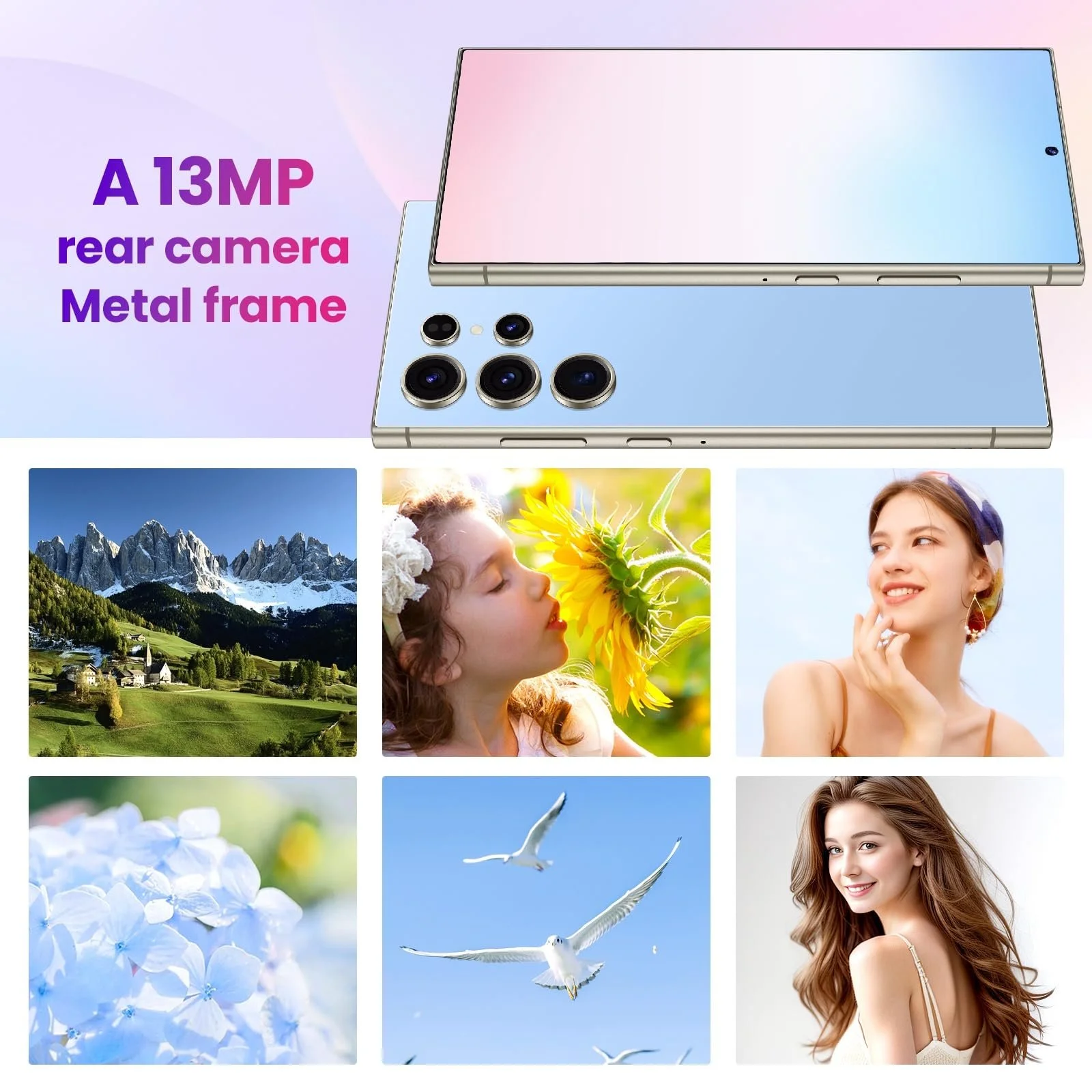 Смартфон 6.75 дюйма 3GB RAM 64GB ROM 5MP + 16MP 4G LTE Dual SIM Purple, фото №3