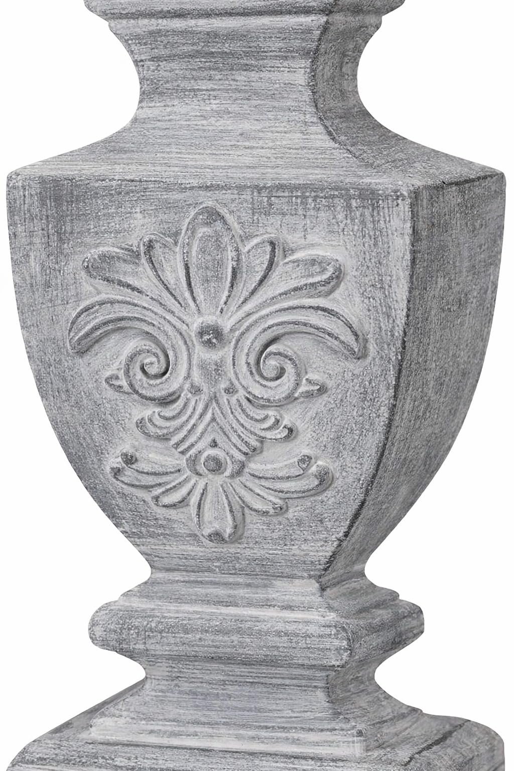 Настільна лампа DRULINE Shabby Chic сіра дерев'яна основа з абажуром 1 x E27 37 x 53 x 17 см, фото №6