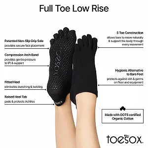 Шкарпетки для йоги з пальцями Toe Sox Unisex Full Toe Low Rise synthetic.ua - Фото 1