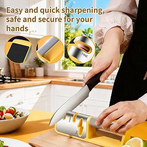 Точилка для ножей Kitchen V-Groove Система для заточки ножниц Портативная для дома и кемпинга synthetic.ua - Фото 1