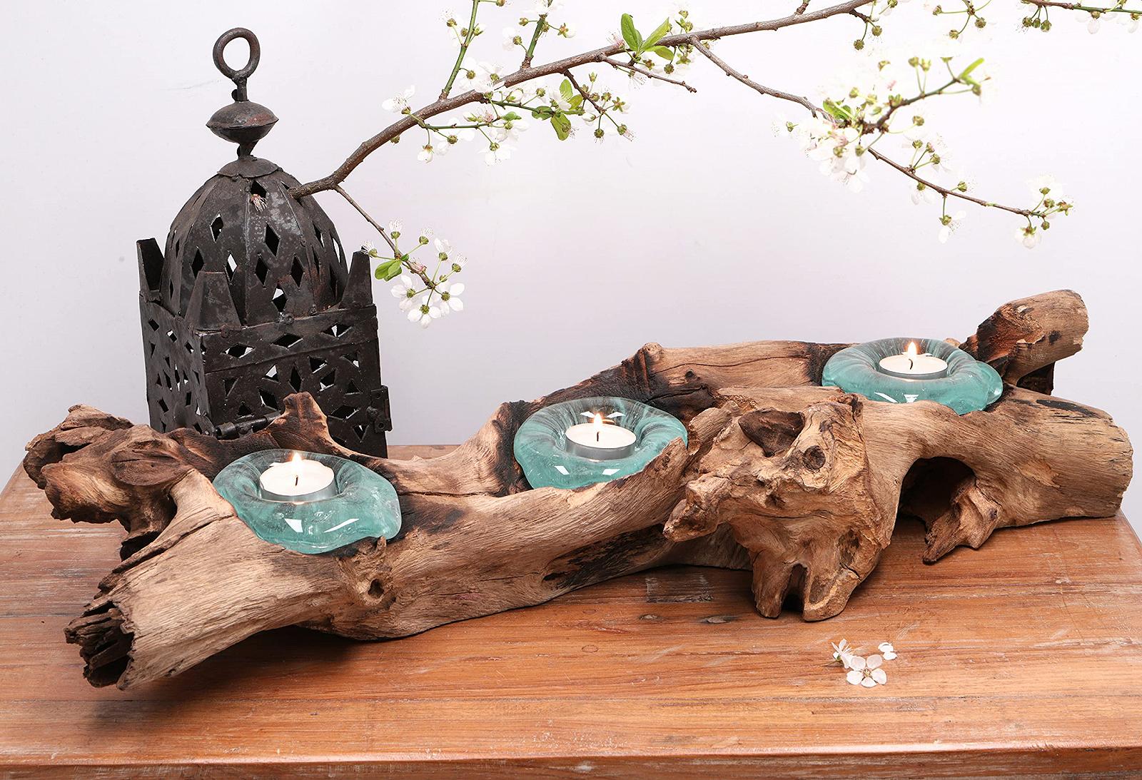 Підсвічник GURU SHOP Root Wood Model 3 Скляна ручна робота Коричневий, фото №2