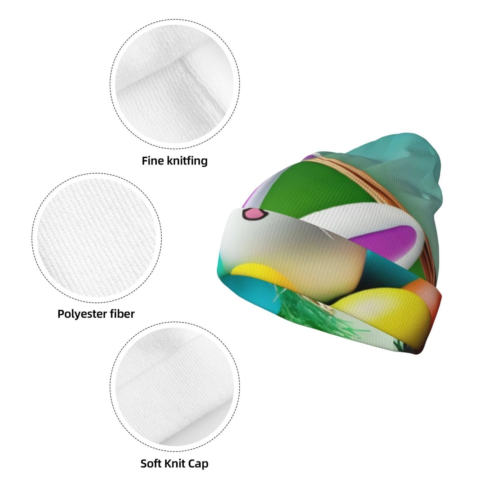 В'язана шапка DngSer з принтом Великодньої радості, тепла, фото №3