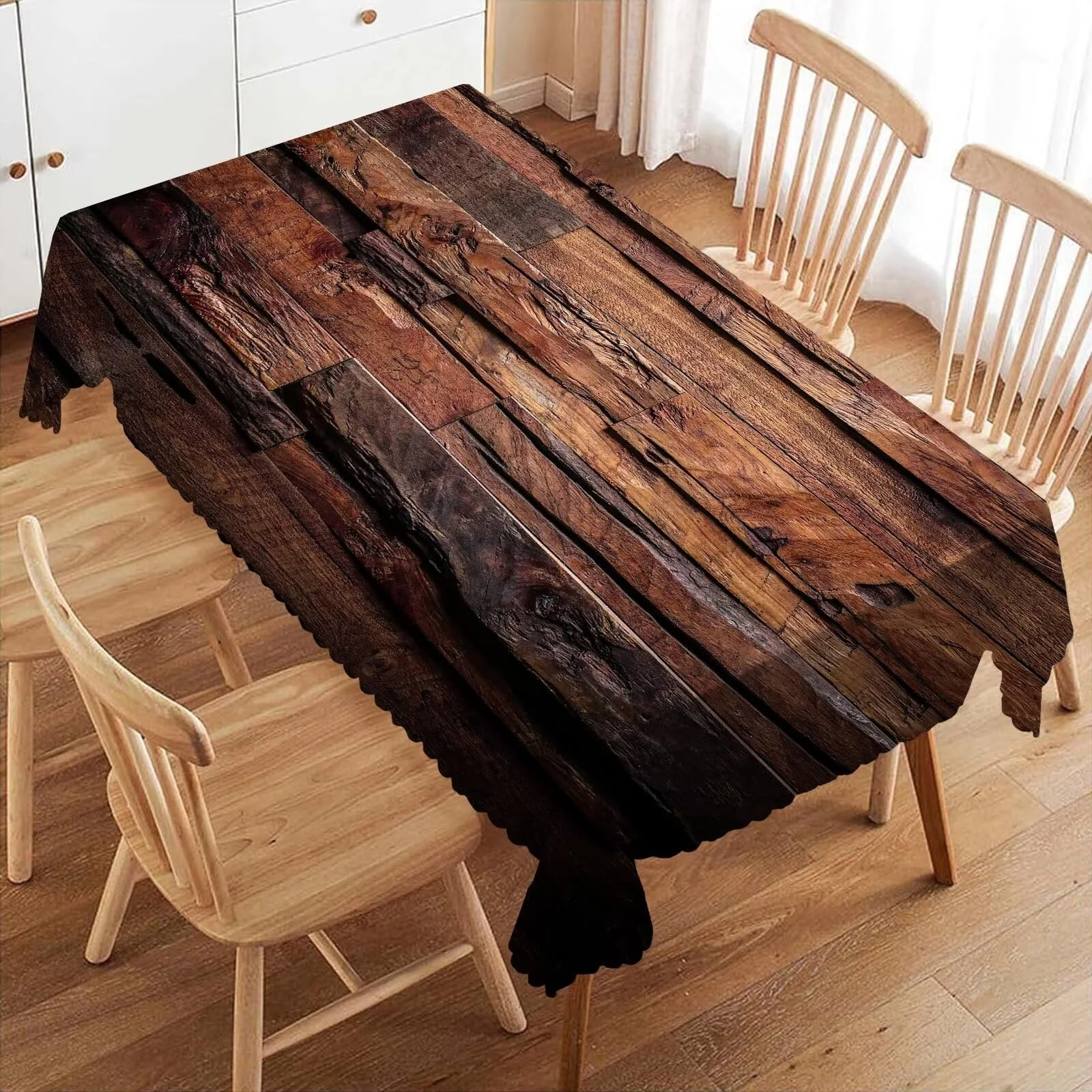 Скатертина Dark Wood Vintage Natural Wood 54x72 дюйми Коричнева, фото №1