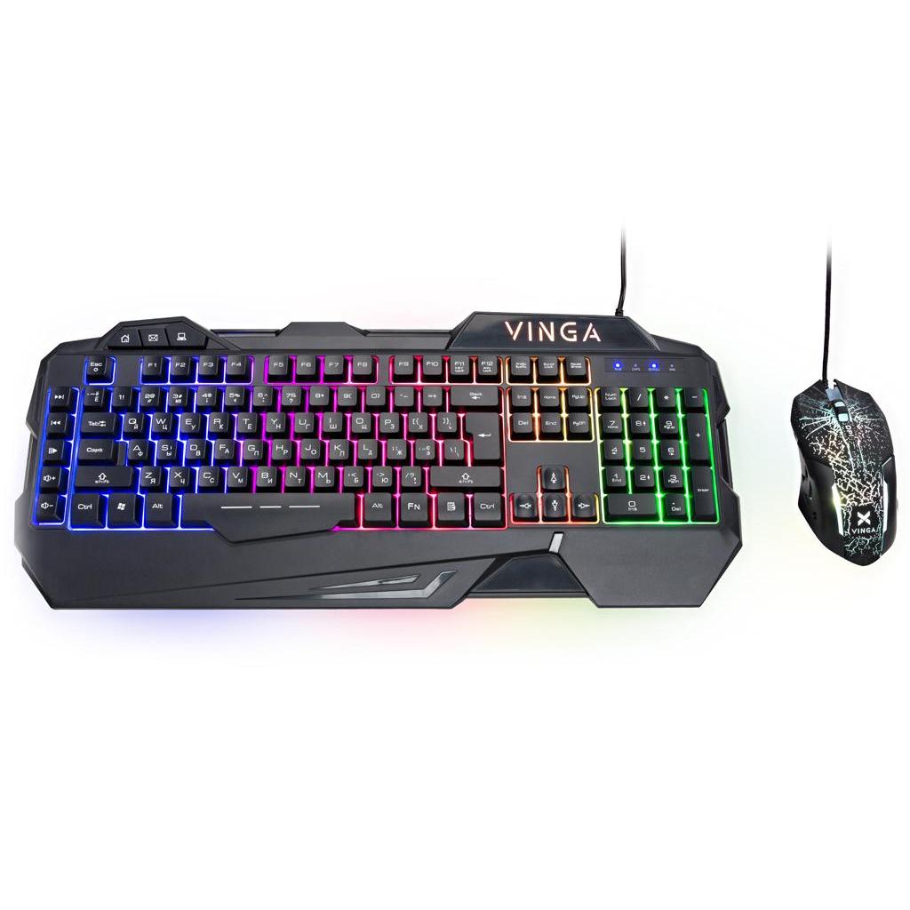Комплект клавиатура + мышь Vinga kbsg558 EN/RU/UA Black USB KBSG558, фото №1