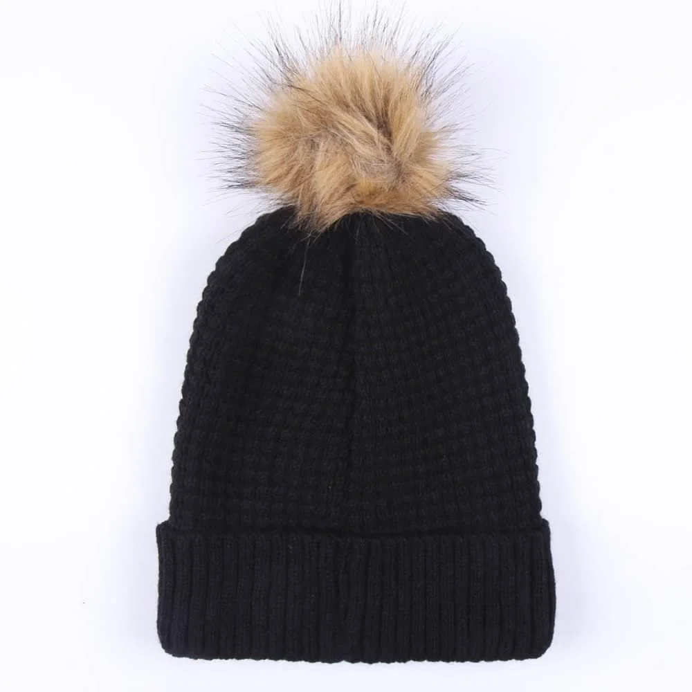 Шапка с помпоном Minnie Mouse Disney зимняя детская, один размер, чёрный, фото №2