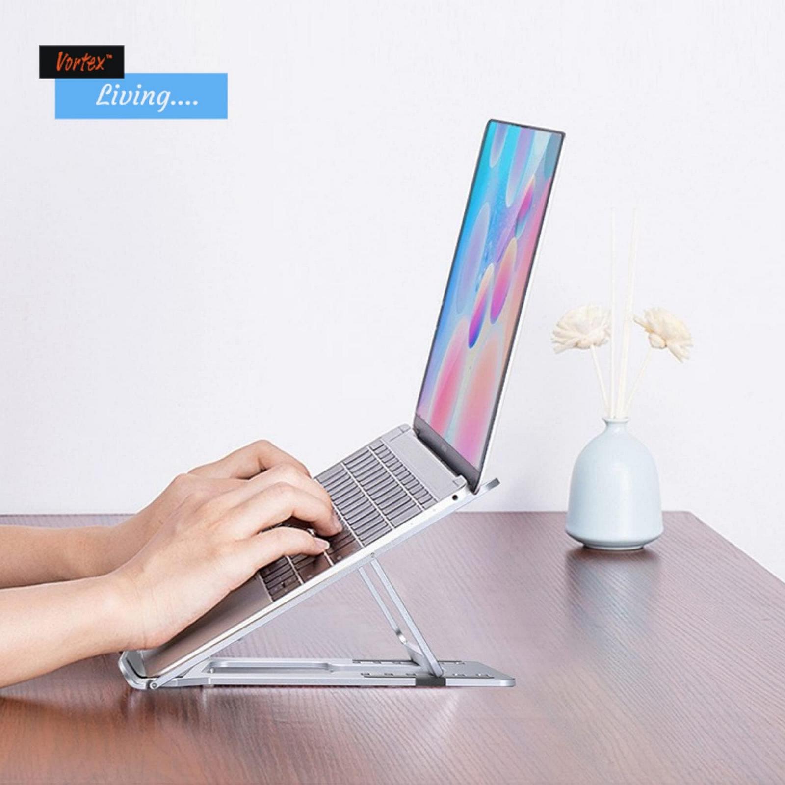 Подставка для ноутбука Vortex D24-3 Регулируемая подставка для ноутбука/планшета Многоугольная подставка Подставка для телефона Портативная складная подставка для ноутбука для MacBook Air/Pro и других ноутбуков 10-17,3 дюймов Серебряный, фото №6 Подставка для ноутбука Vortex D24-3 Регулируемая подставка для ноутбука/планшета Многоугольная подставка Подставка для телефона Портативная складная подставка для ноутбука для MacBook Air/Pro и других ноутбуков 10-17,3 дюймов Серебряный, фото №6