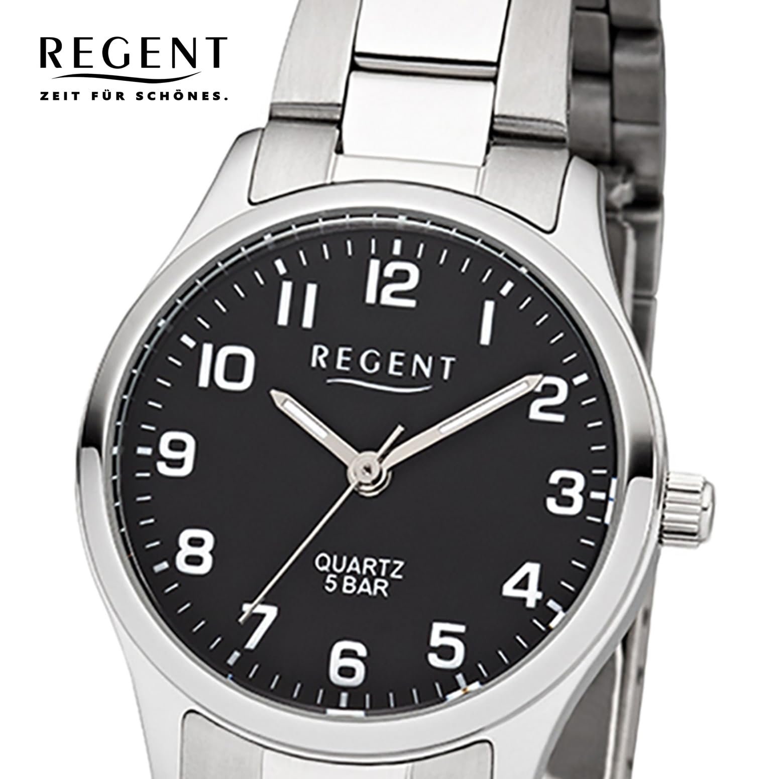 Женские аналоговые кварцевые часы Regent 12221091 Серебристый, фото №4 Женские аналоговые кварцевые часы Regent 12221091 Серебристый, фото №4